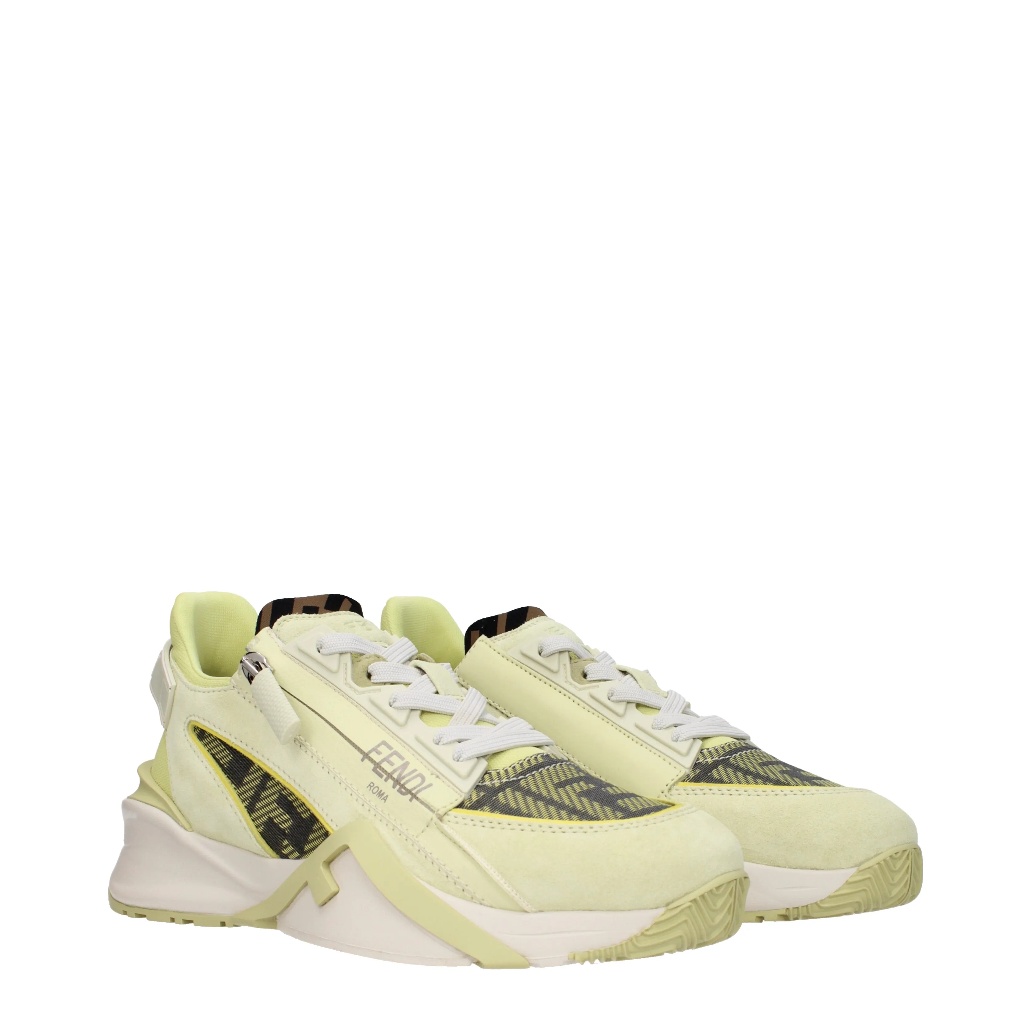 Fendi Sneakers Flow Donna Camoscio Verde/Lime