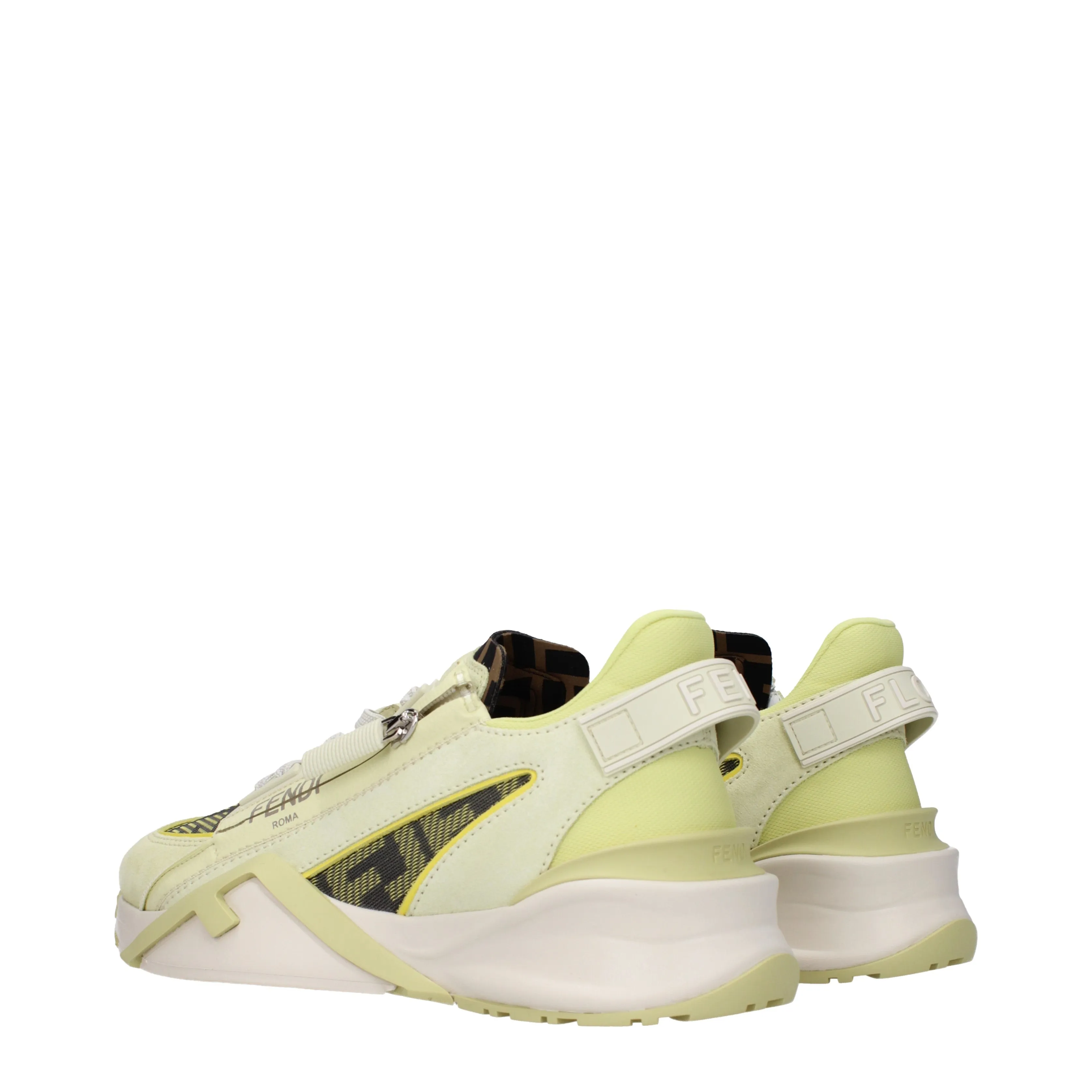 Fendi Sneakers Flow Donna Camoscio Verde/Lime