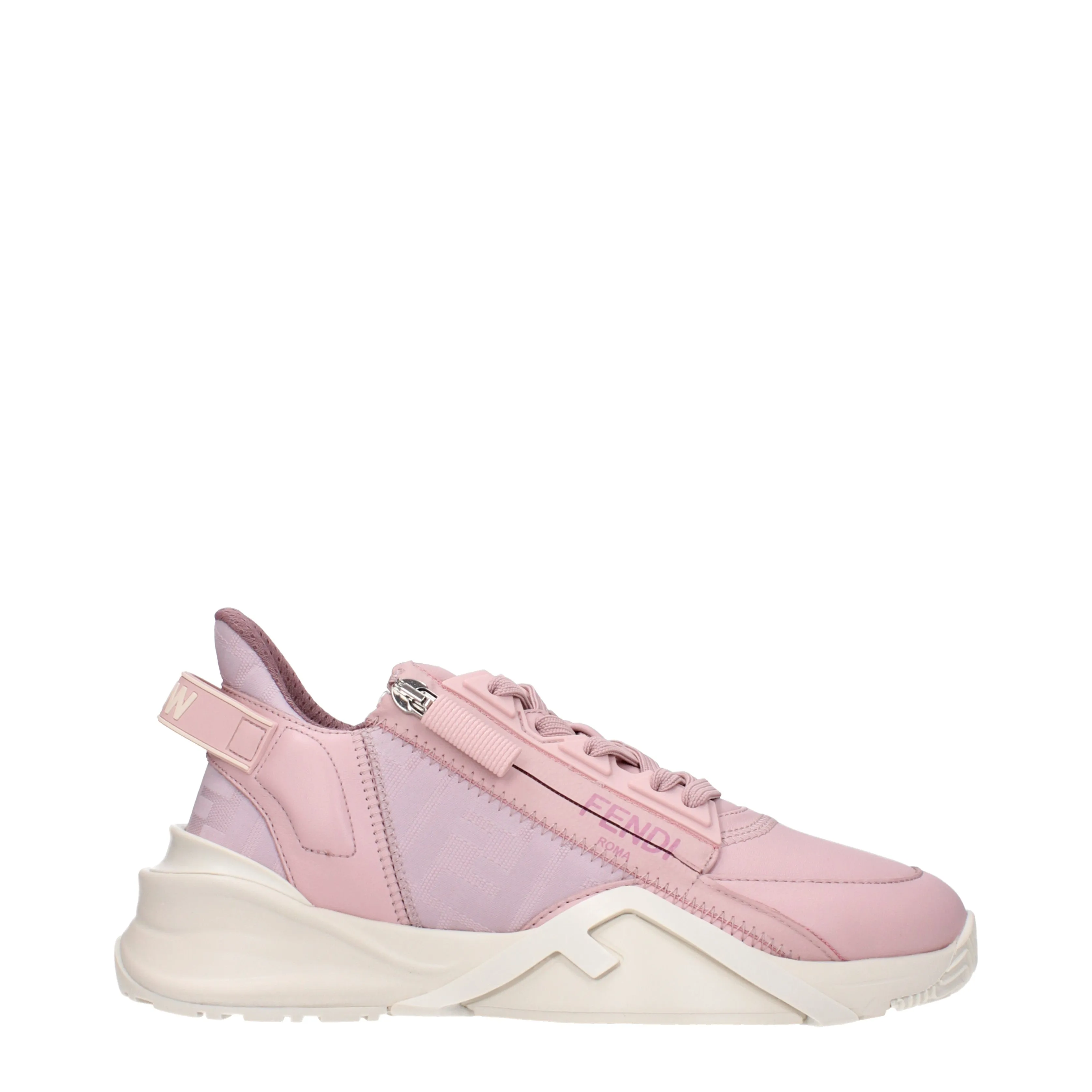 Fendi Sneakers Flow Donna Pelle Rosa/Flora