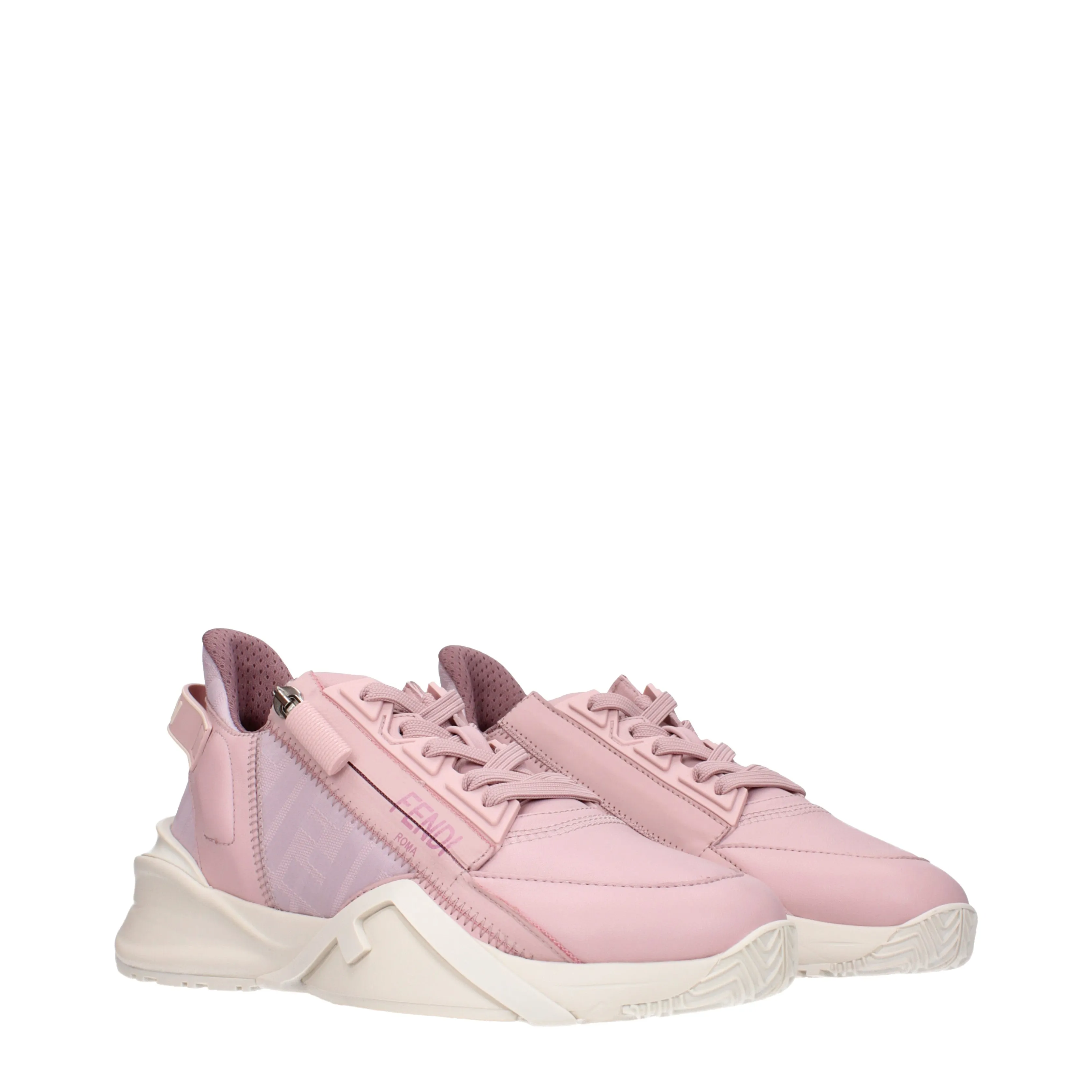 Fendi Sneakers Flow Donna Pelle Rosa/Flora