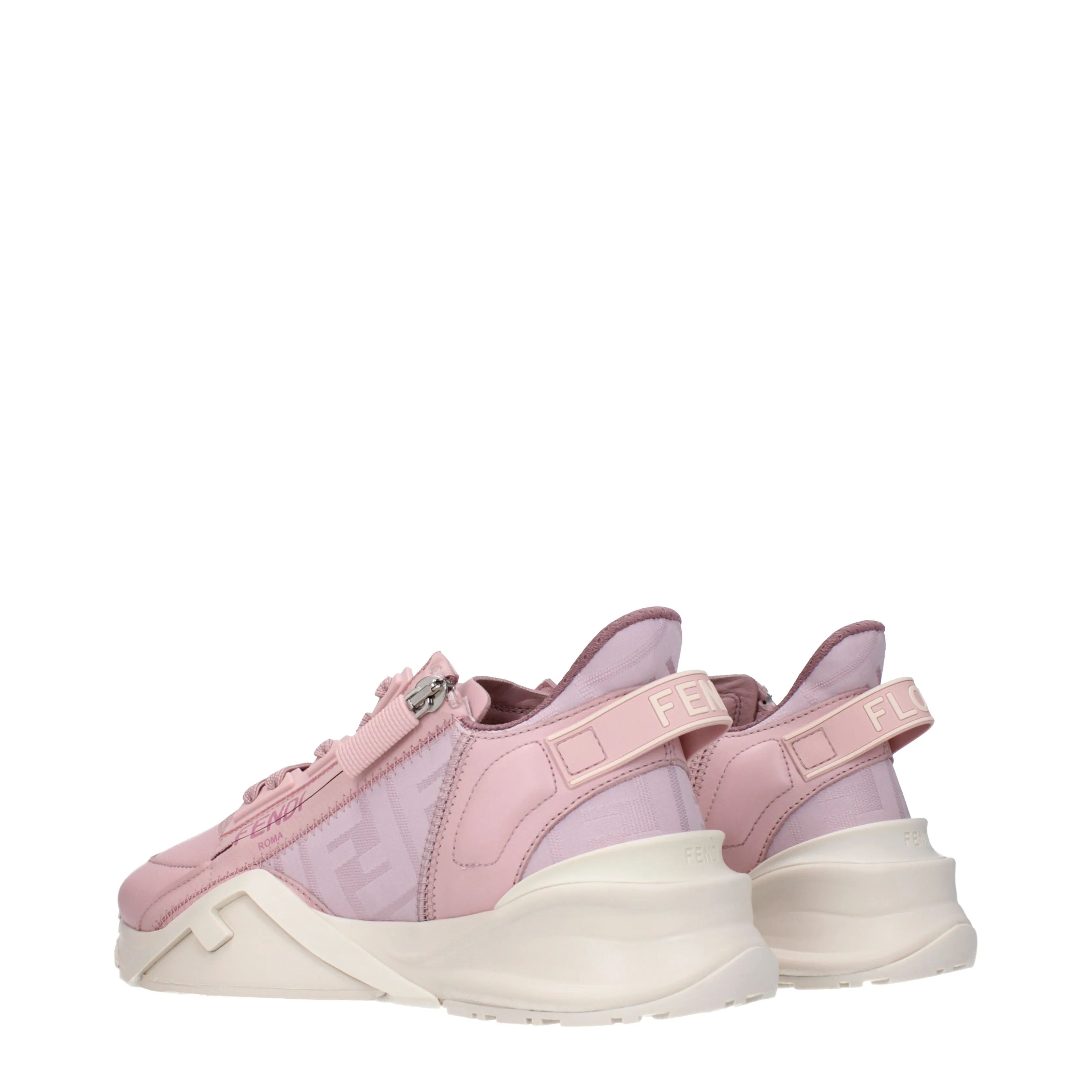 Fendi Sneakers Flow Donna Pelle Rosa/Flora