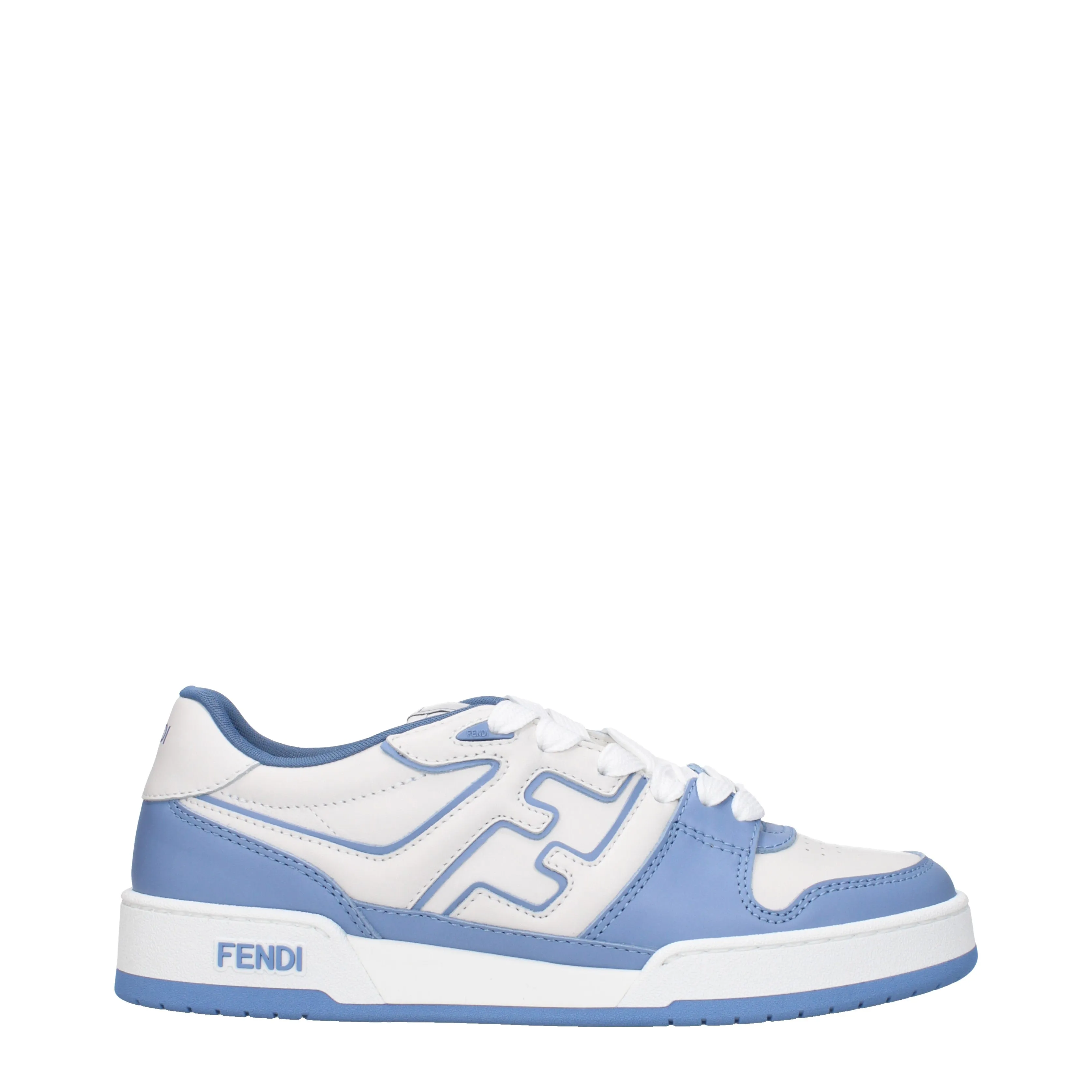 Fendi Sneakers Match Donna Pelle Bianco/Cielo