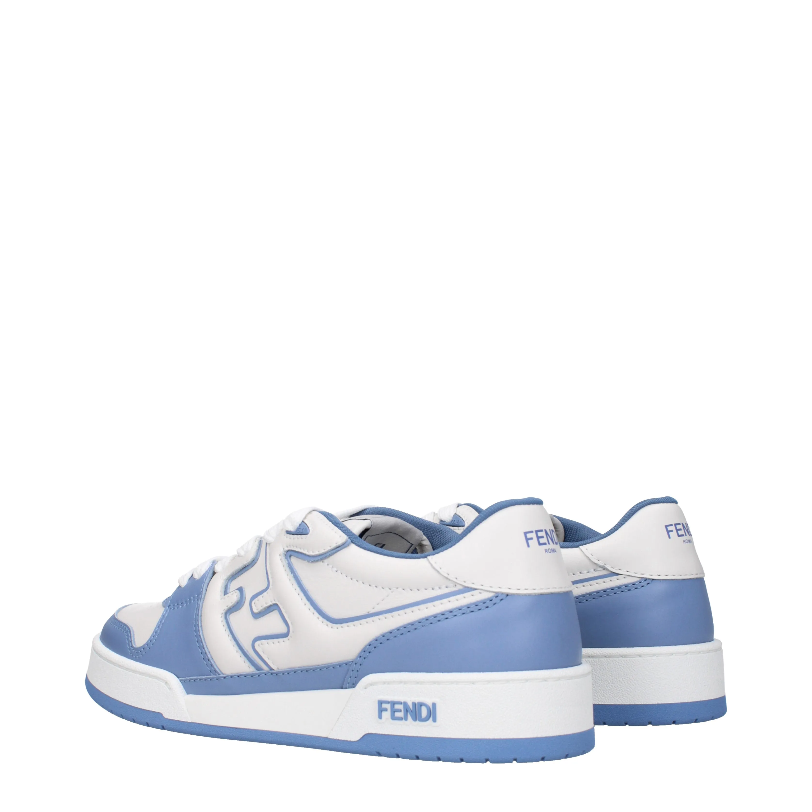 Fendi Sneakers Match Donna Pelle Bianco/Cielo