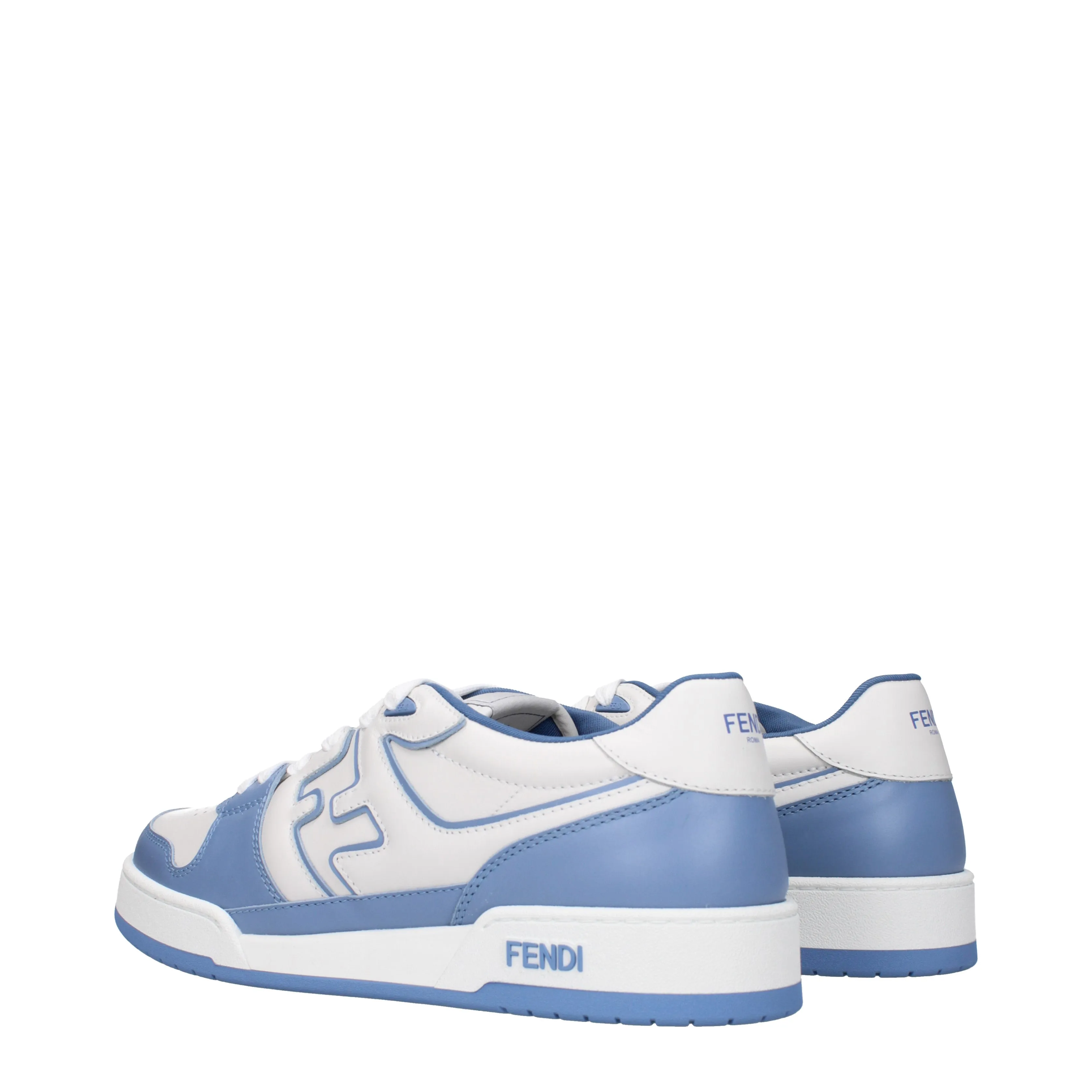 Fendi Sneakers Match Uomo Pelle Bianco/Cielo