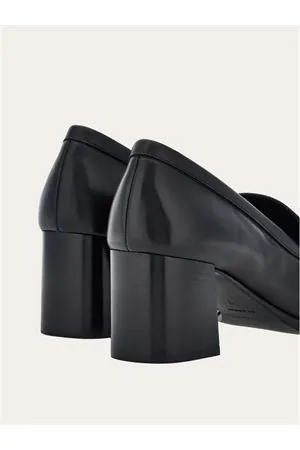 FERRAGAMO Calzature,Mocassini Pumps Gancini in pelle di vitello nero 