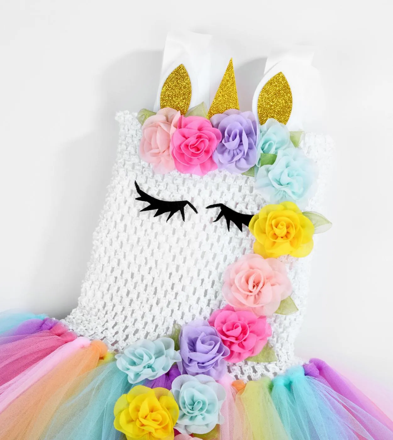 Flower Girl Unicorn Tutu Dress Costume Neonate Ali Fata Principessa Abiti Arcobaleno Vestito Bambini Compleanno Halloween Co