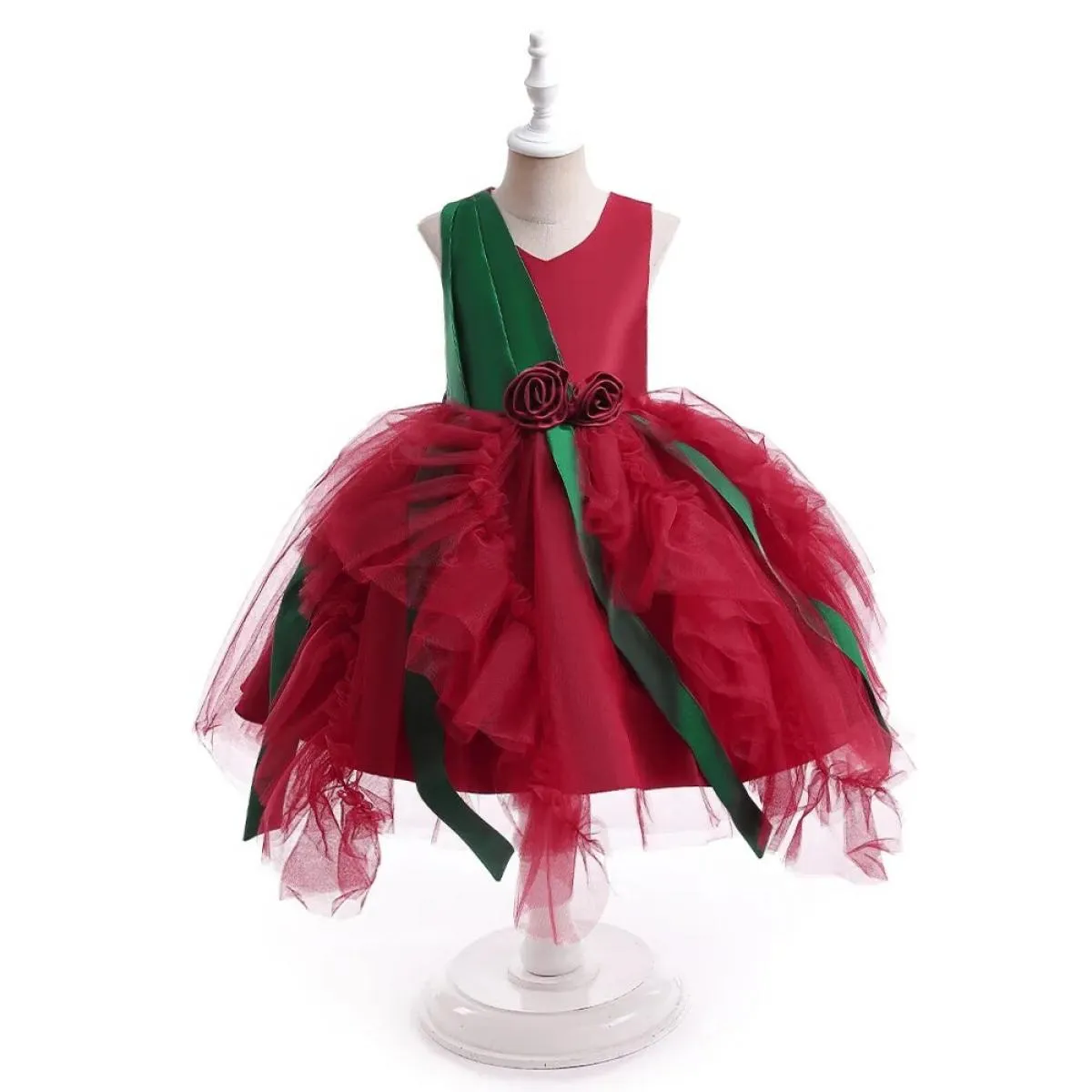 Gilet da damigella d'onore da sera formale per ragazze di fiori di Natale, principessa, per bambini, matrimonio, festa di Natale