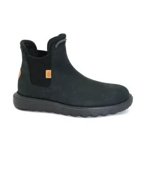 HEY DUDE BRANSON black nero scarpe uomo stivaletti beatles elastici pelle nabuk impermeabili