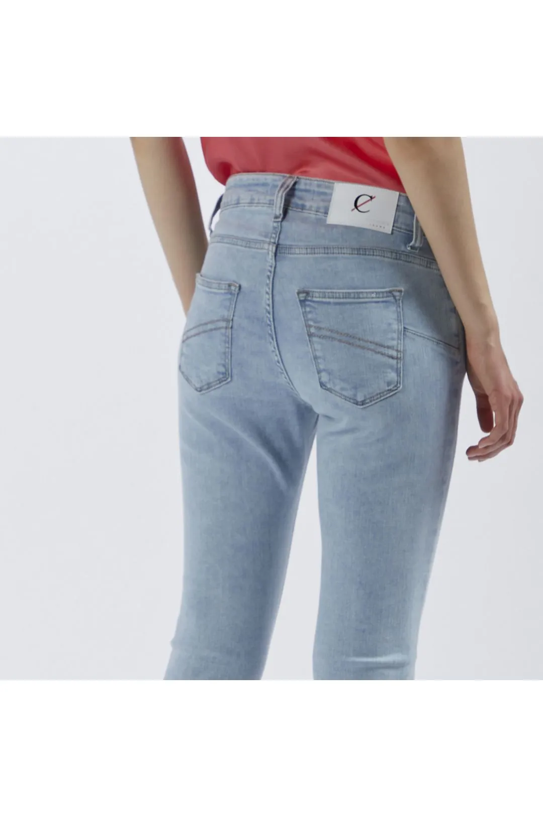 jeans denim cropped flare super stretch bleach