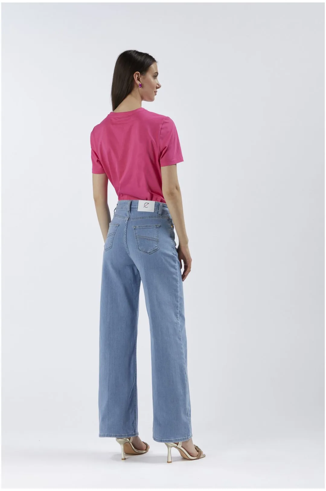 jeans denim wide leg super stretch sky