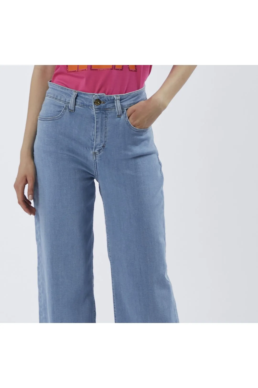 jeans denim wide leg super stretch sky