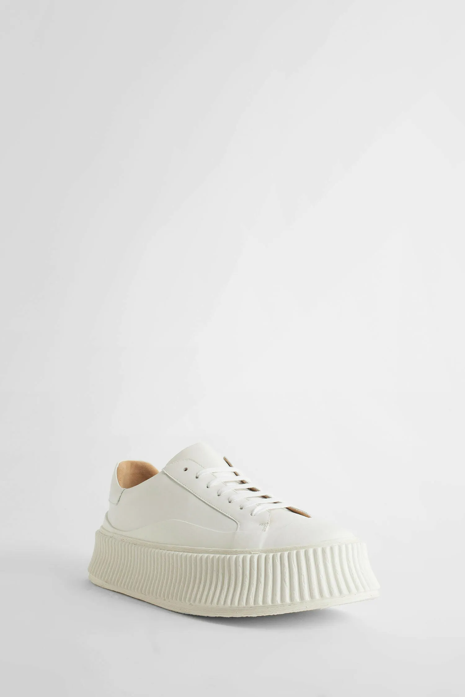 jil sander  vulcanized leather sneakers 