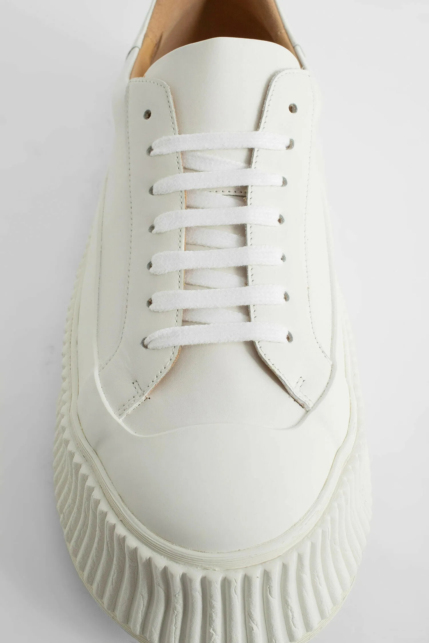 jil sander  vulcanized leather sneakers 