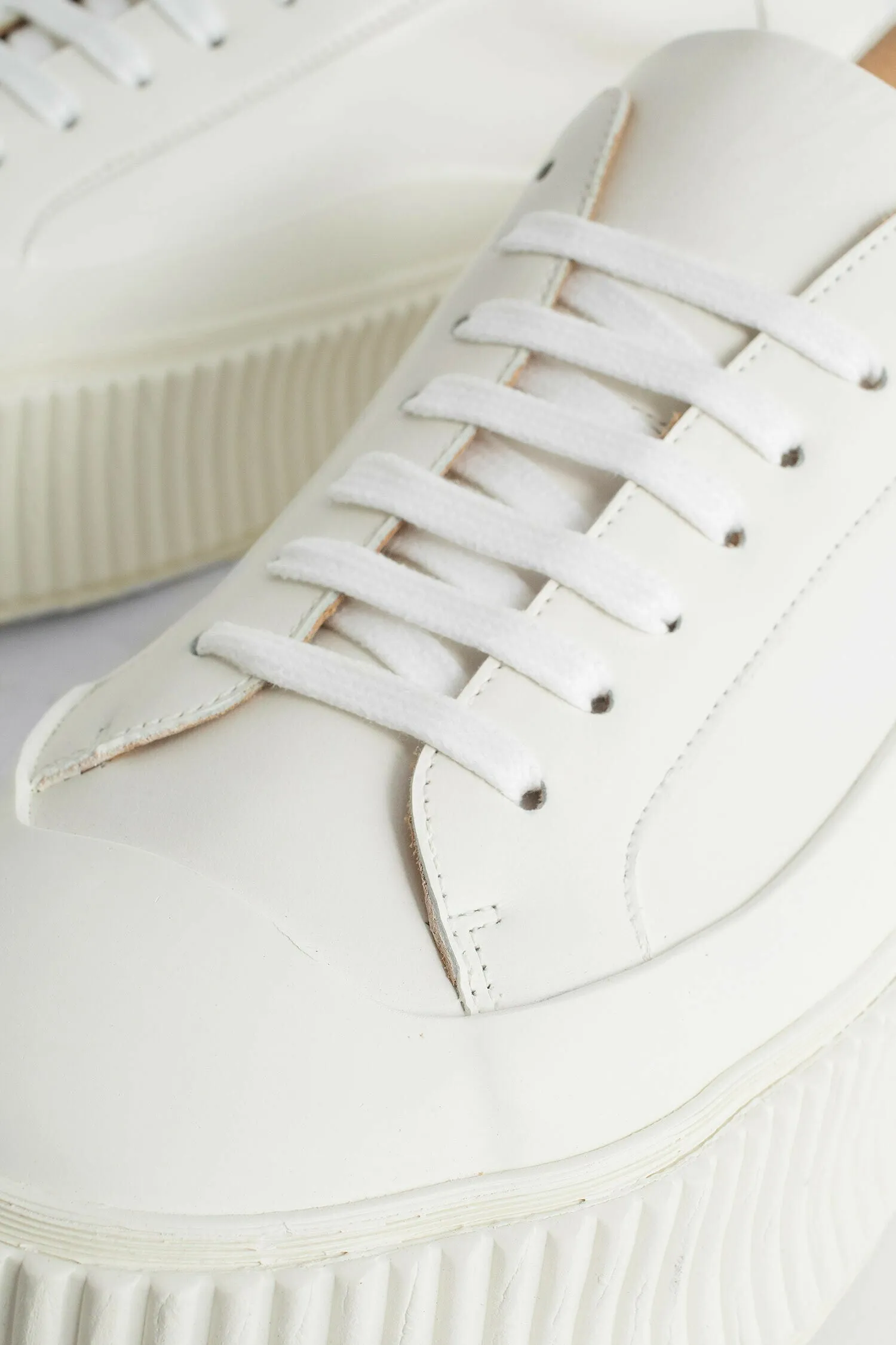 jil sander  vulcanized leather sneakers 