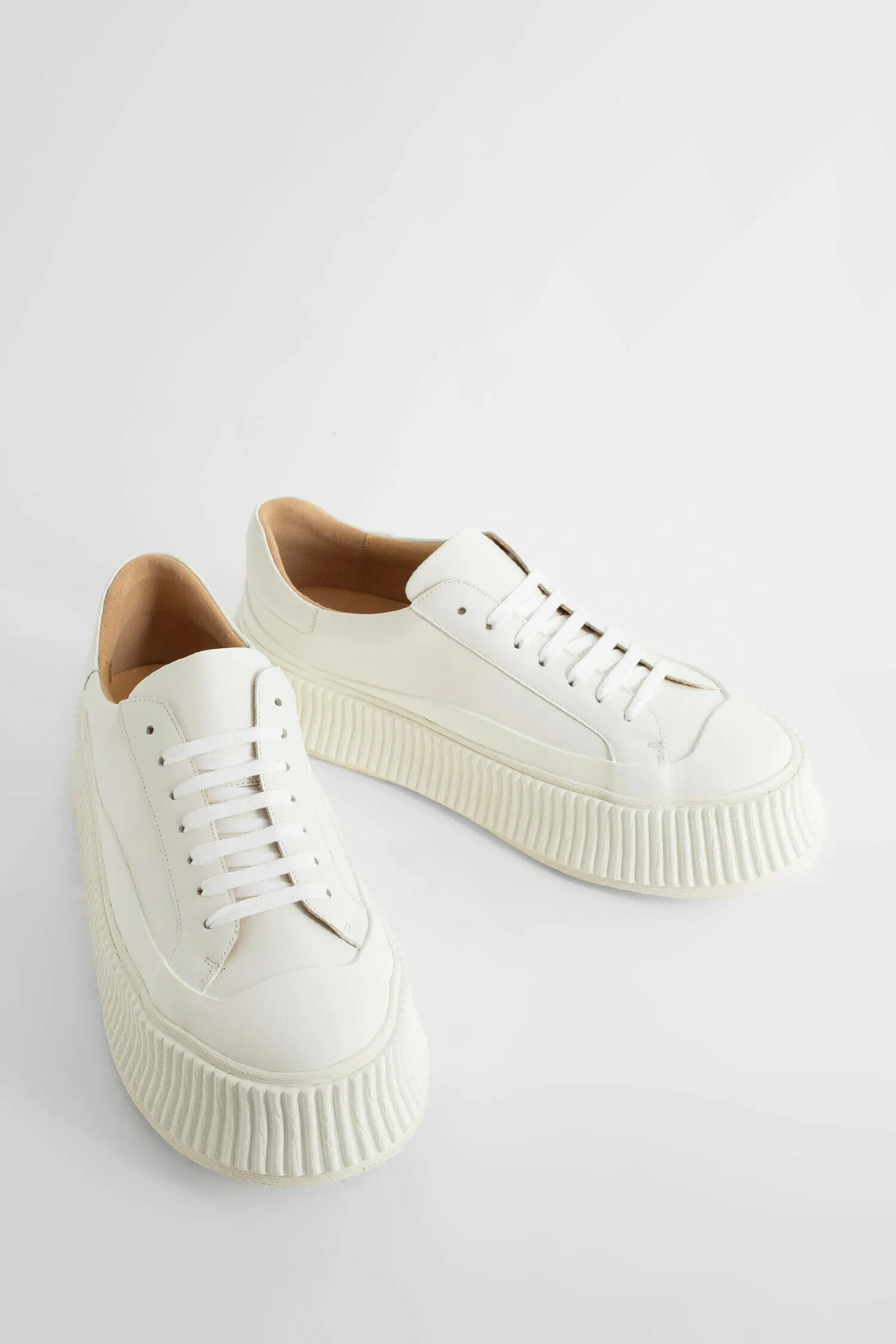 jil sander  vulcanized leather sneakers 