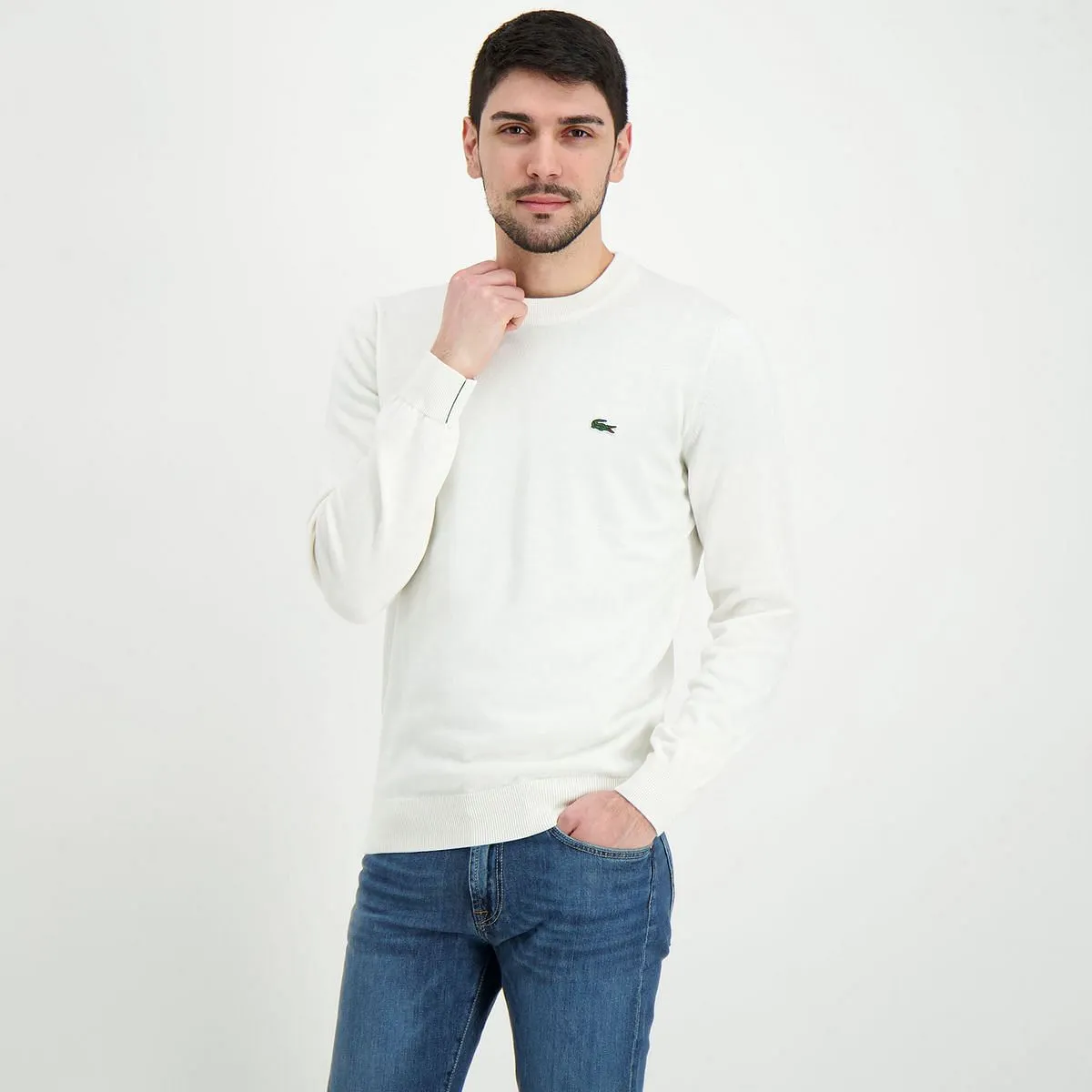      LACOSTE MAGLIONE GIROCOLLO IN COTONE ORGANICO  