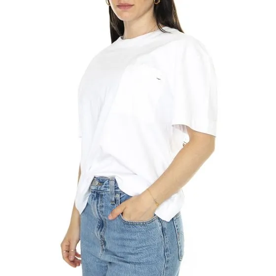 Lee Pocket Tee Bright White - Maglietta Girocollo Donna Bianca    