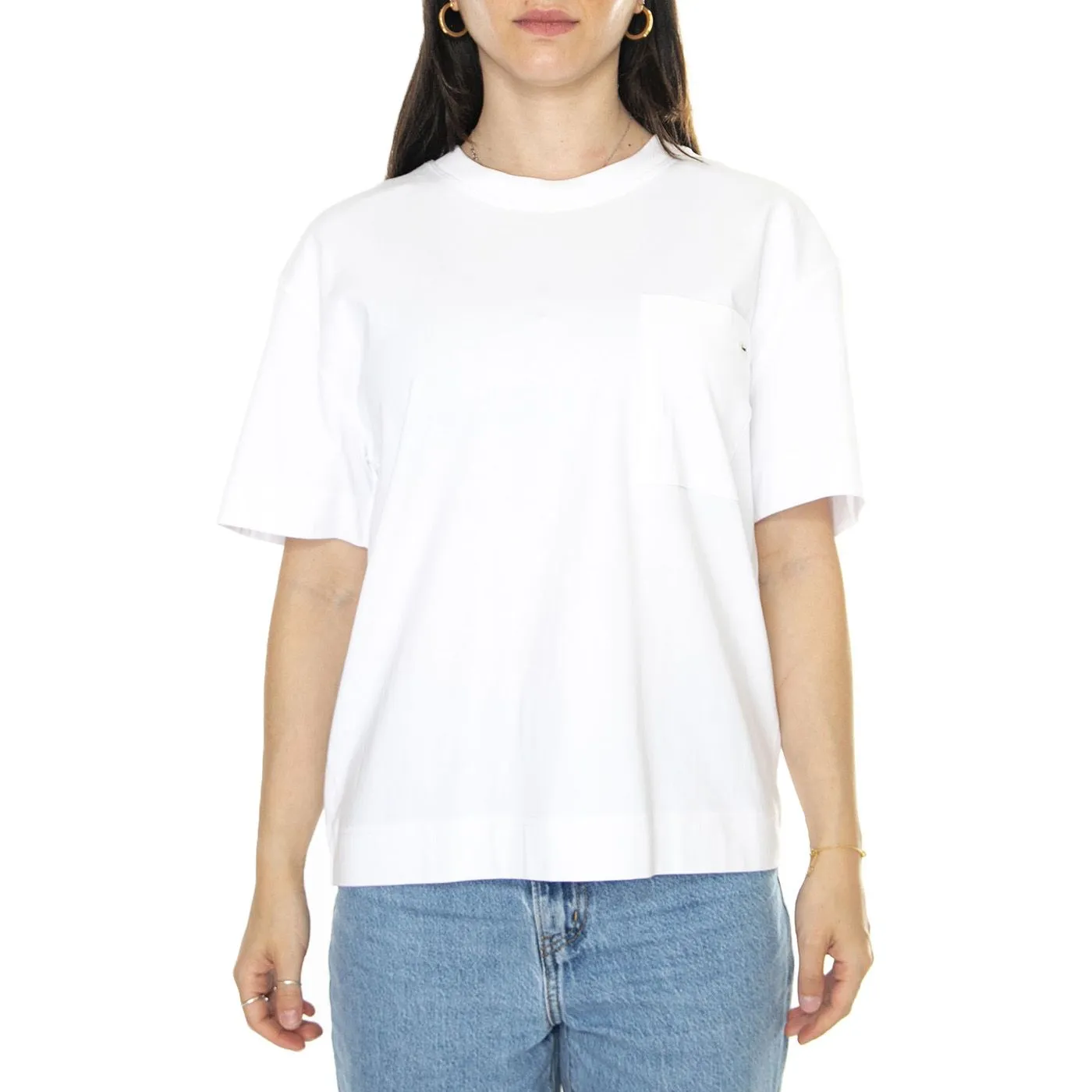 Lee Pocket Tee Bright White - Maglietta Girocollo Donna Bianca    