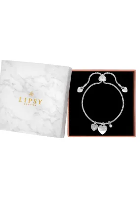 Lipsy Jewellery - Braccialetto con fermacorda e cuore pavé di cristalli