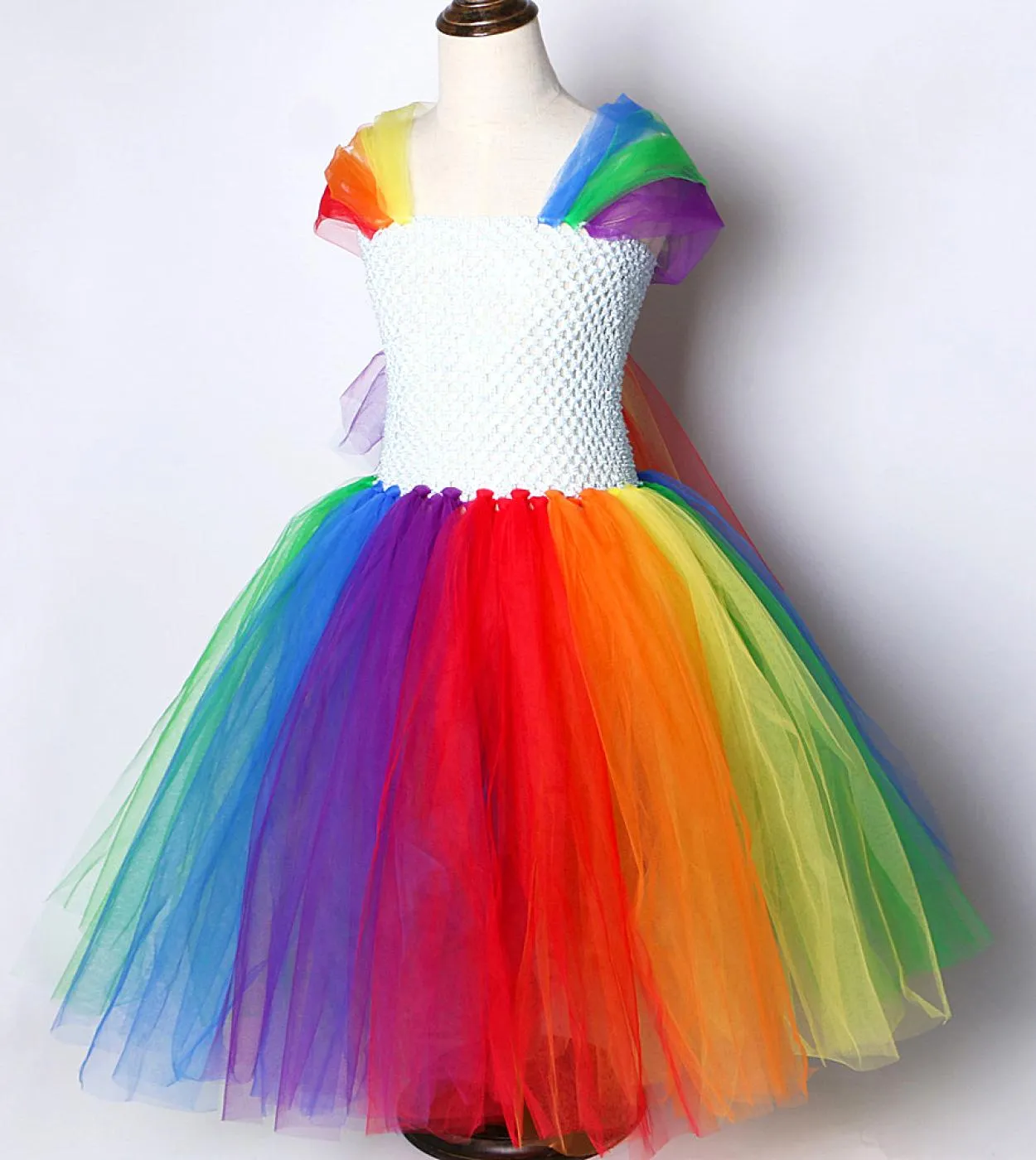 Little Girl Pony Rainbow Tutu Dress Long Kids Abiti da compleanno per ragazze Principessa Capodanno Costume Natale Bambini Cl