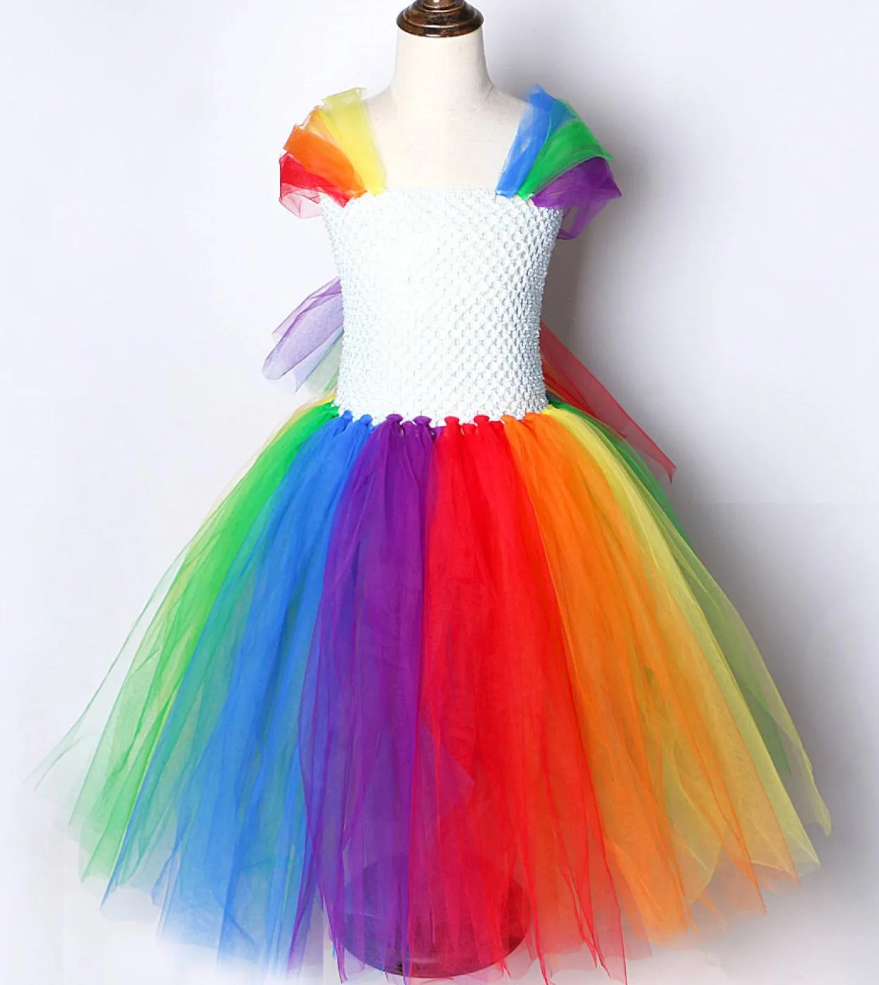 Little Girl Pony Rainbow Tutu Dress Long Kids Abiti da compleanno per ragazze Principessa Capodanno Costume Natale Bambini Cl