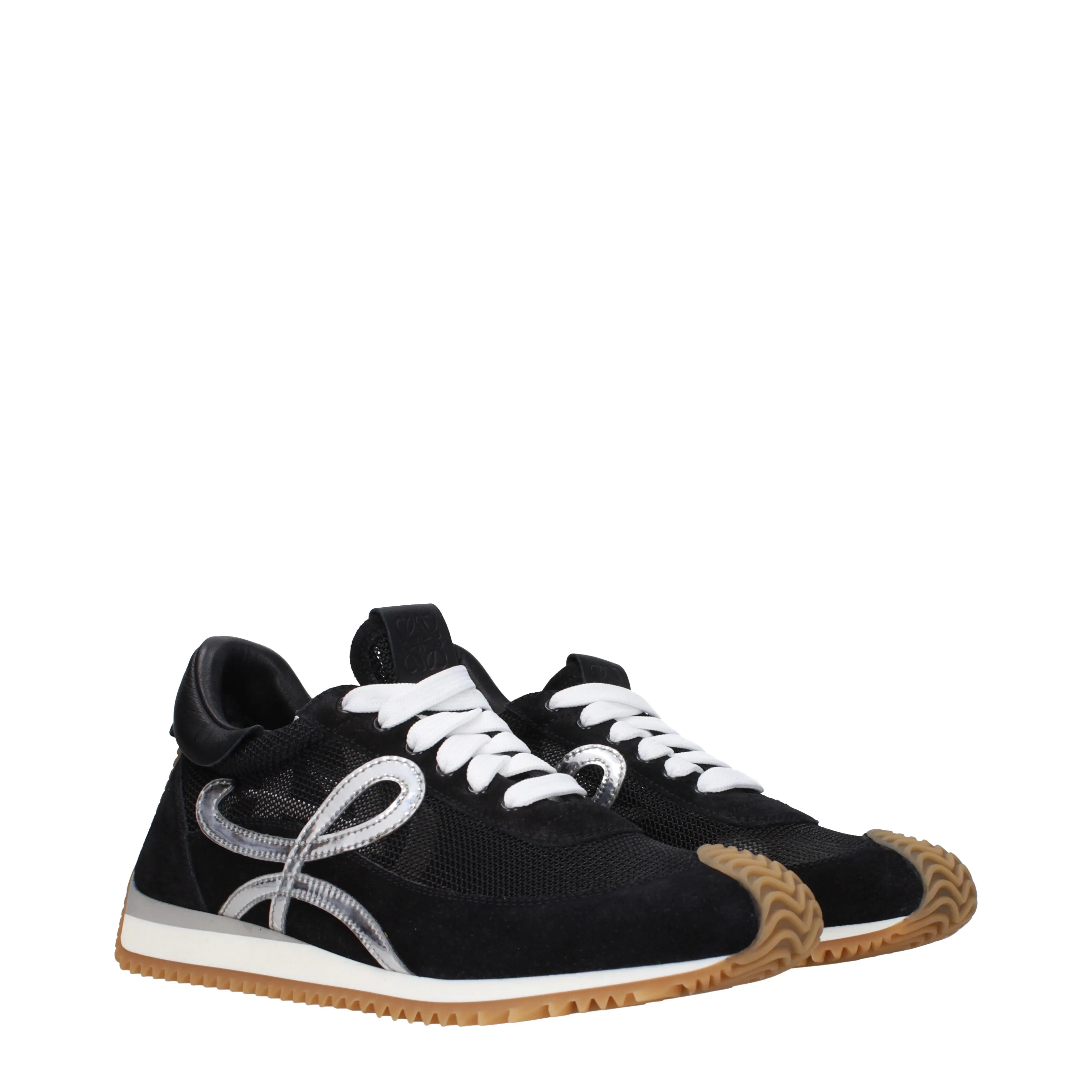 Loewe Sneakers Flow Uomo Camoscio Nero/Argento