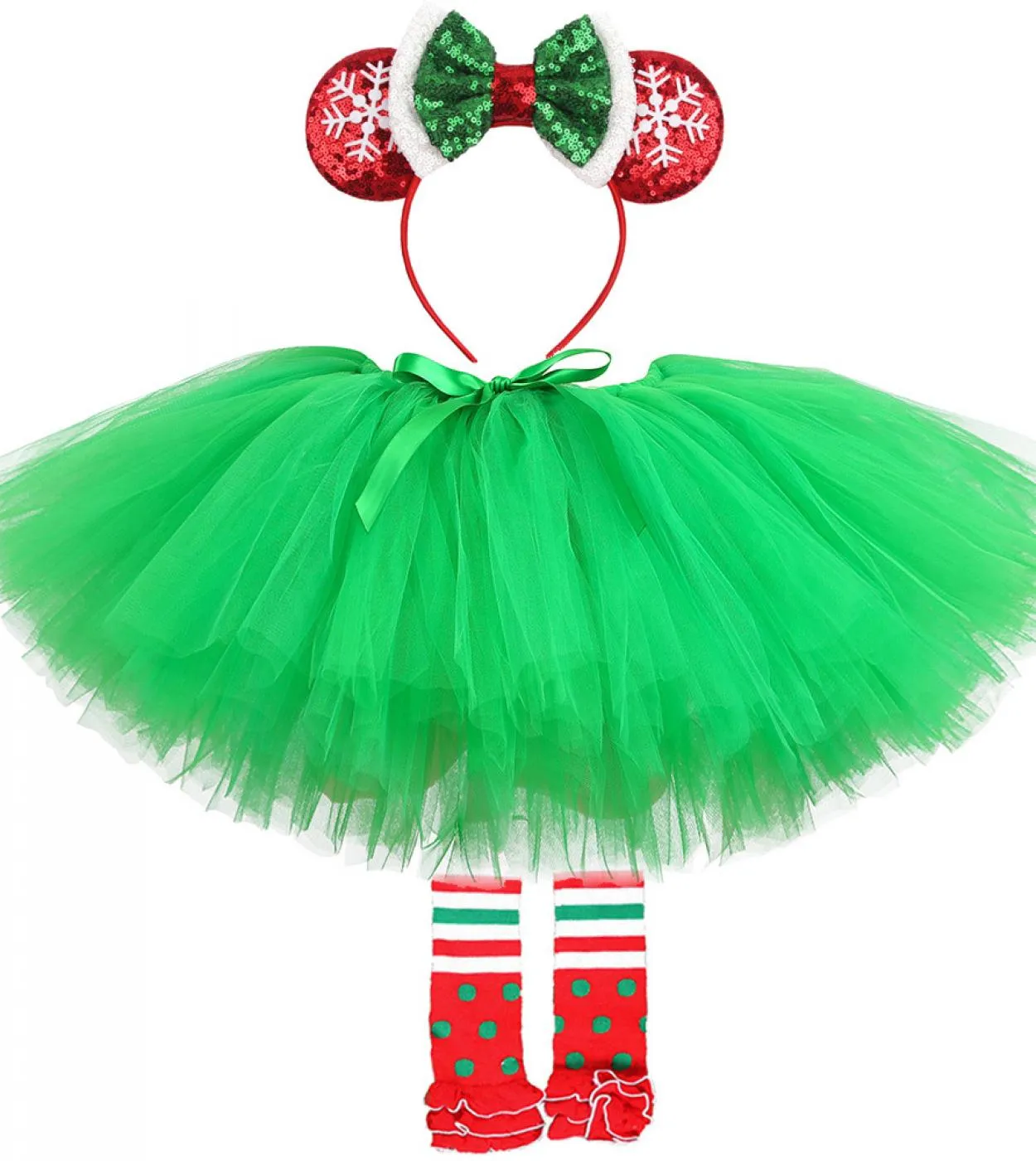 Neonate Tutu di Natale verde Gonna Abiti per bambini Toddler Xmas Holiday Princess Gonne Bambini Capodanno Compleanno C