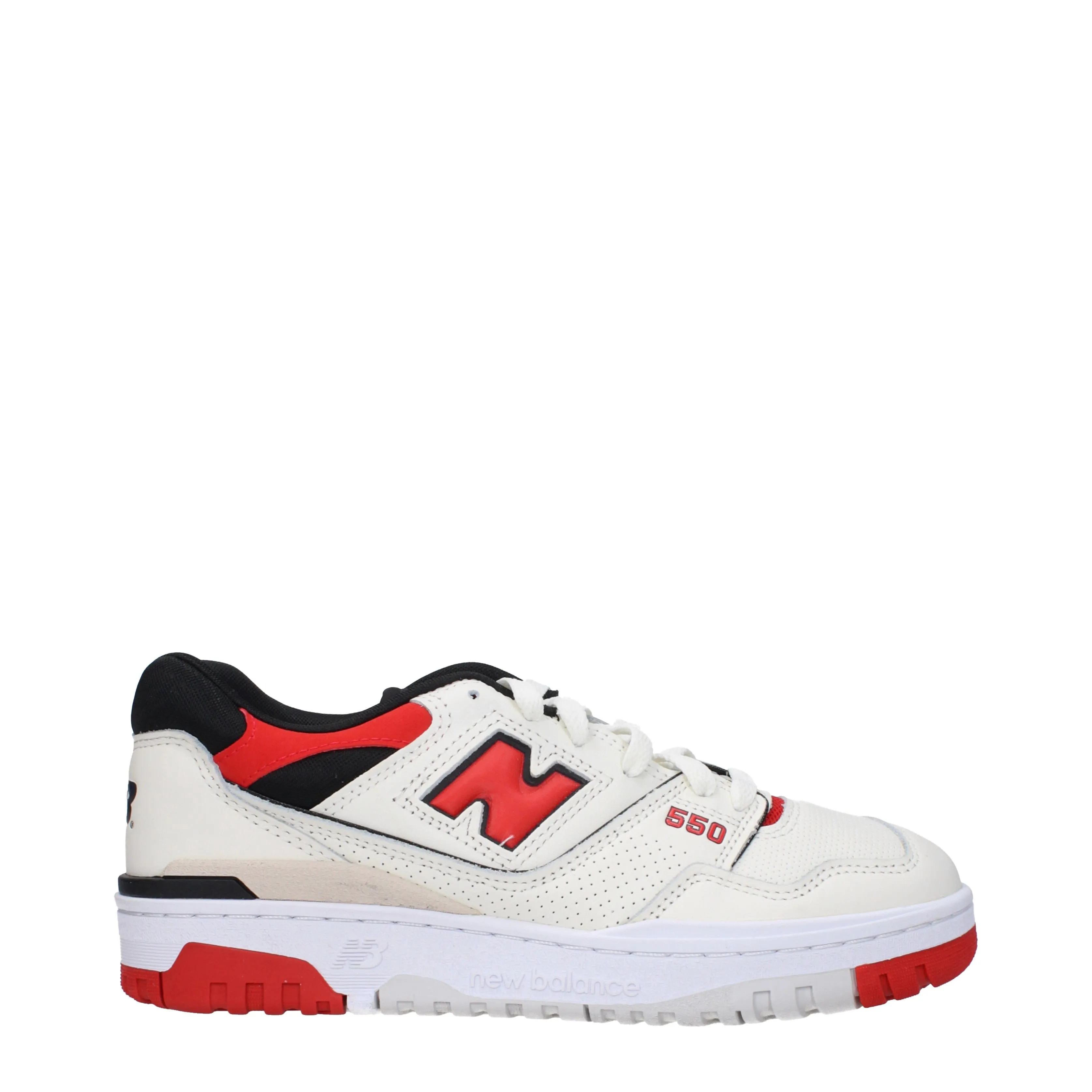 New Balance Sneakers 550 Uomo Pelle Bianco/Rosso