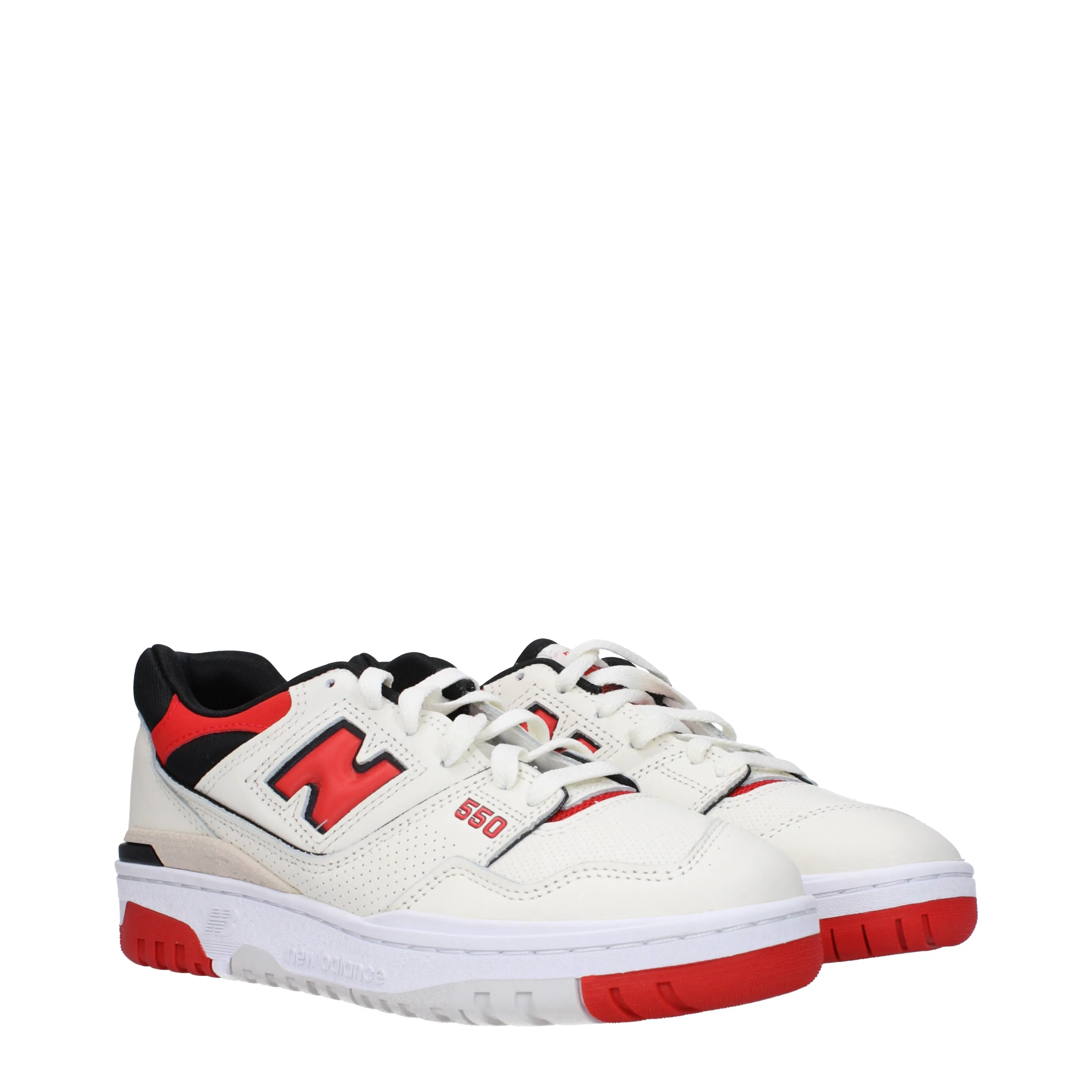 New Balance Sneakers 550 Uomo Pelle Bianco/Rosso