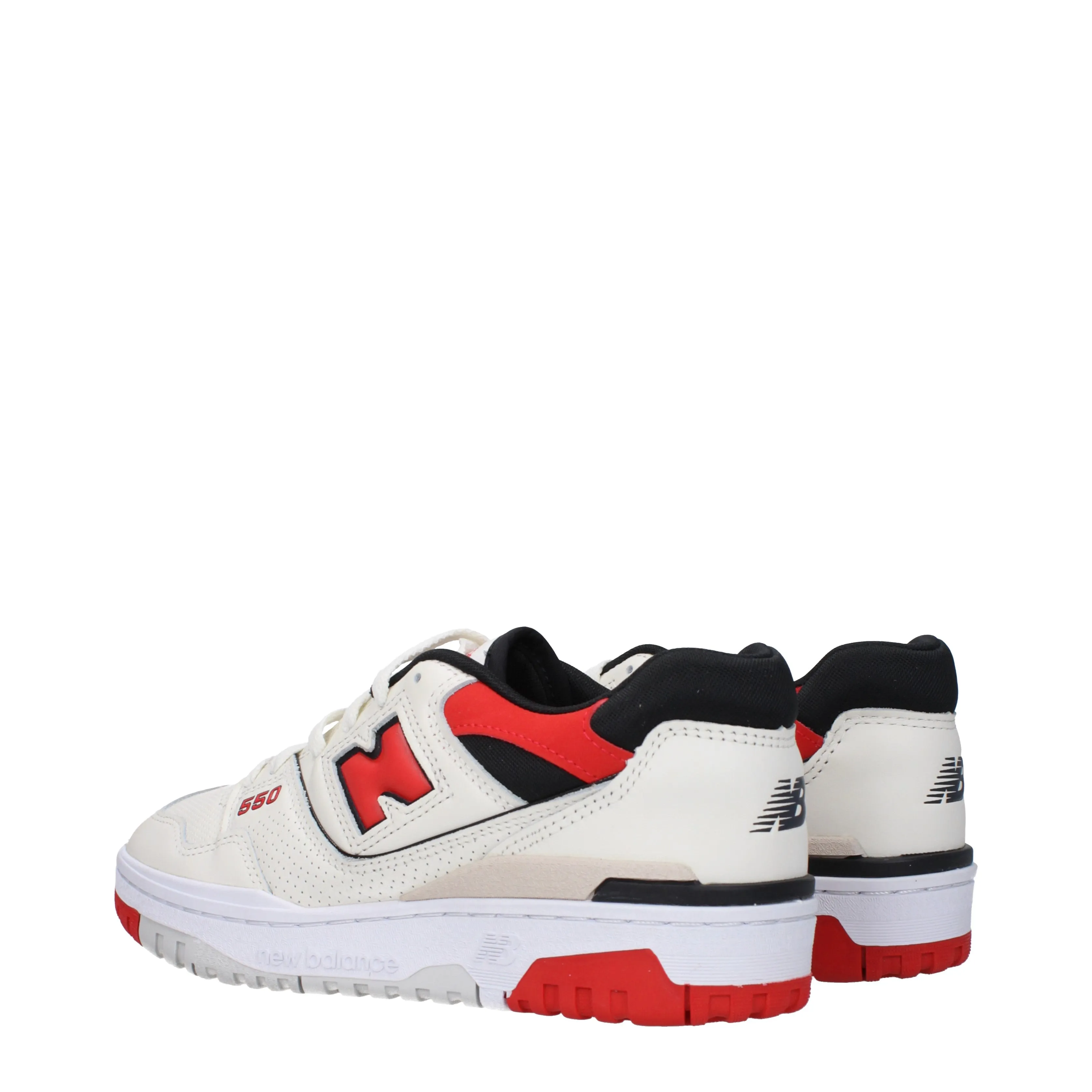 New Balance Sneakers 550 Uomo Pelle Bianco/Rosso