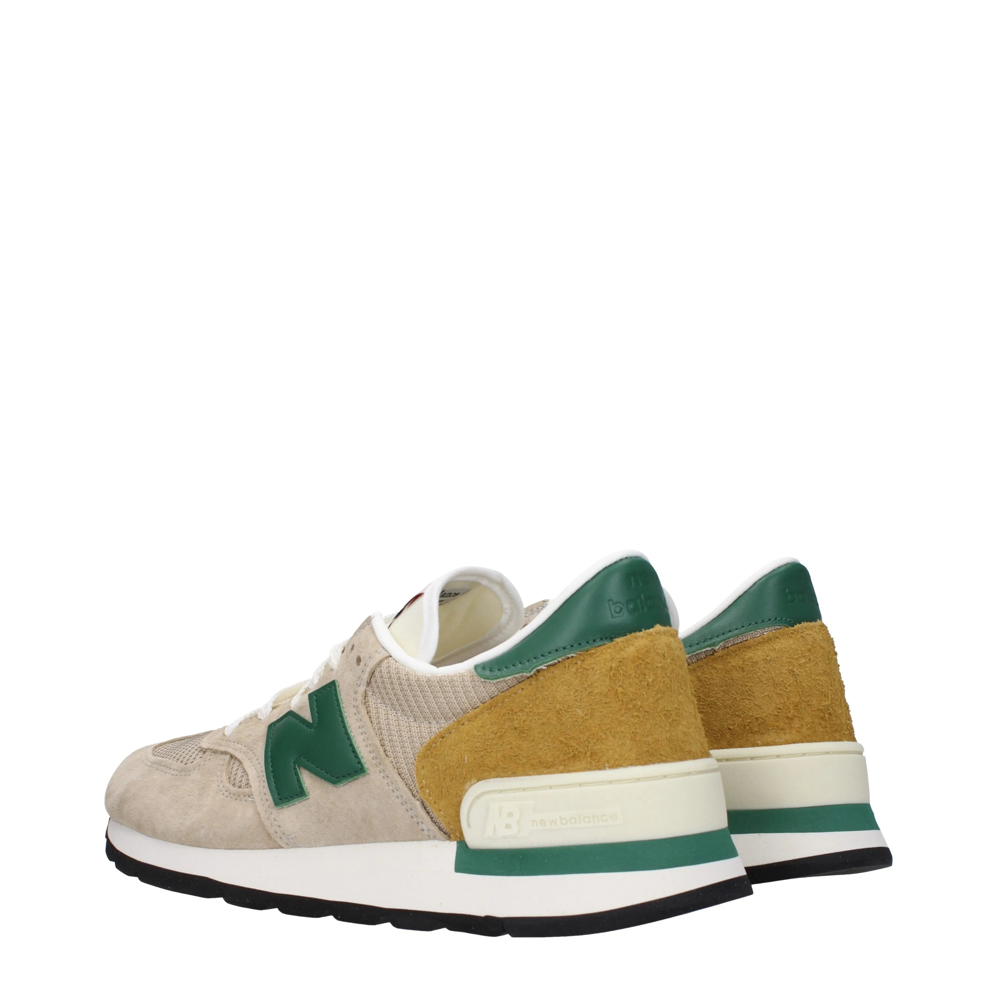 New Balance Sneakers 990 Uomo Camoscio Beige/Verde