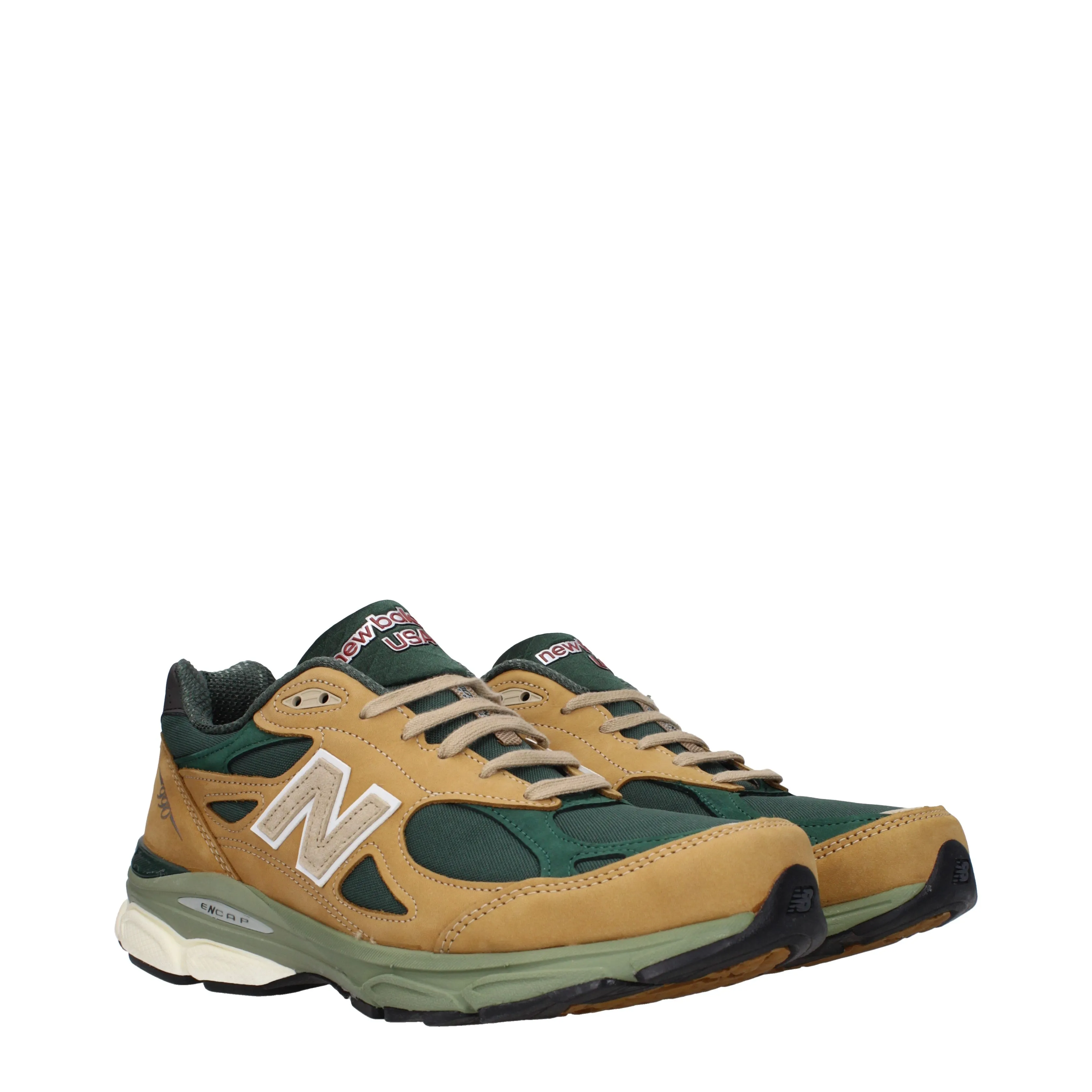 New Balance Sneakers 990 Uomo Tessuto Verde/Tan