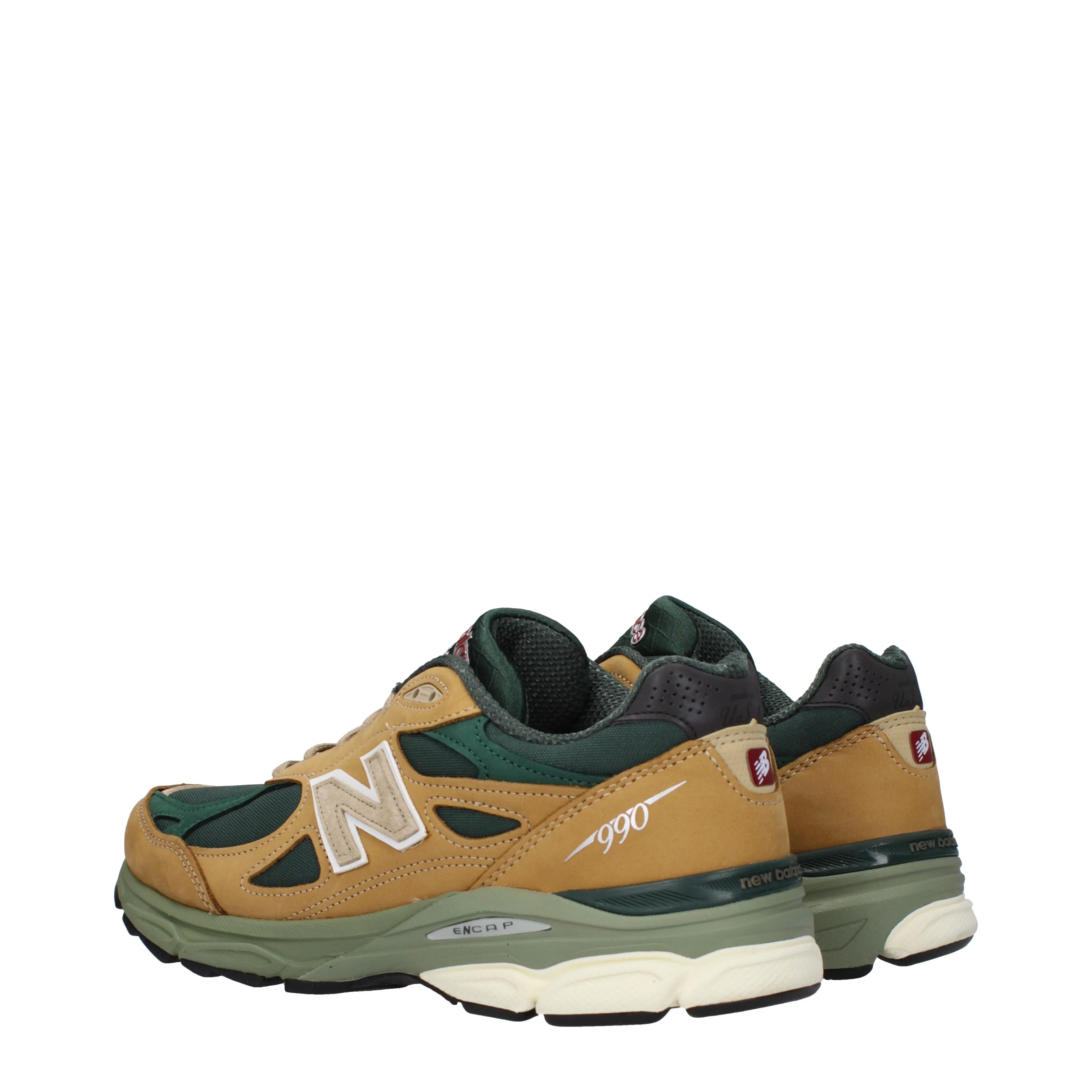 New Balance Sneakers 990 Uomo Tessuto Verde/Tan