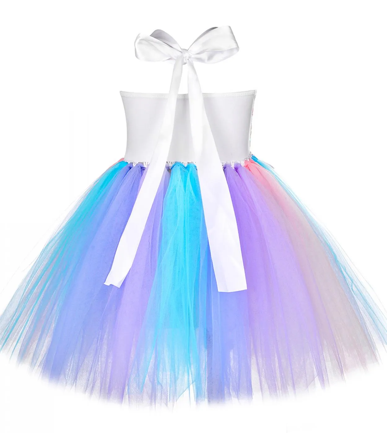 Paillettes Little Mermaid Dress Girl Costume di Halloween per bambini Ragazze Tutu Abiti Abiti da festa di compleanno principess