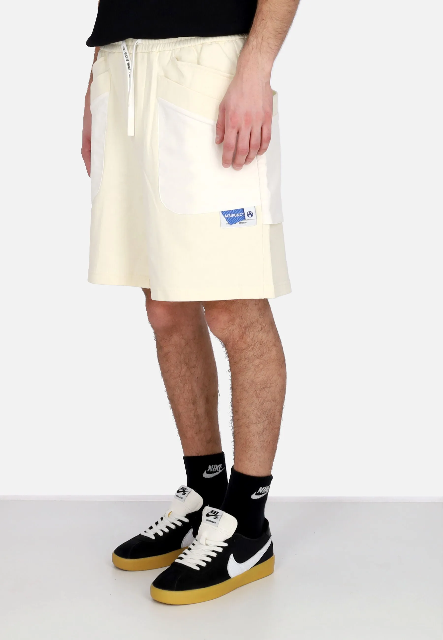 Pantalone Corto Tuta Uomo Label Shorts Cream