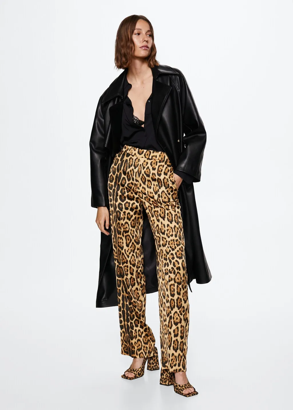 Pantaloni completo animal print