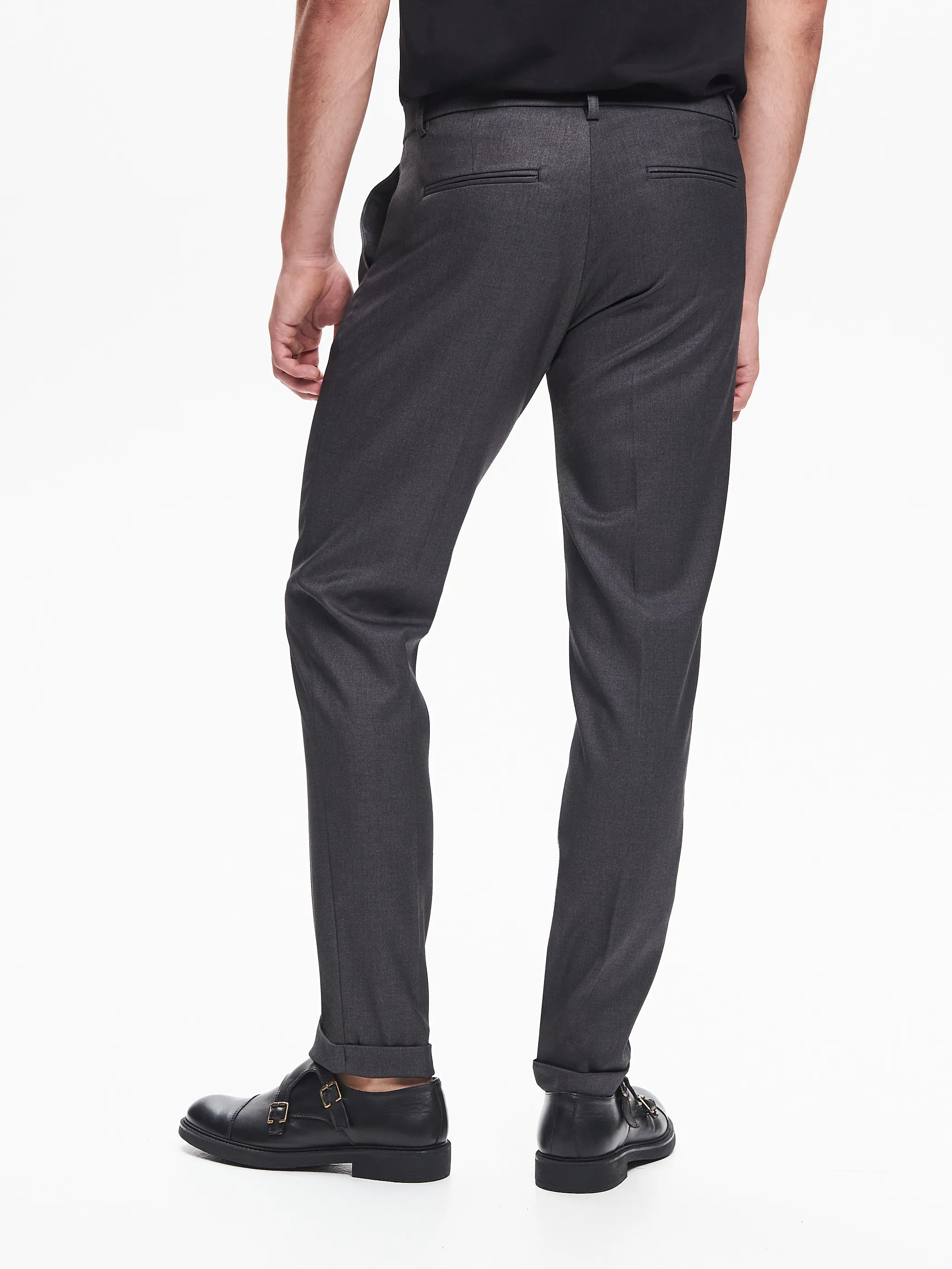      Pantaloni da abito Uomo Poliviscosa Antracite QB24     