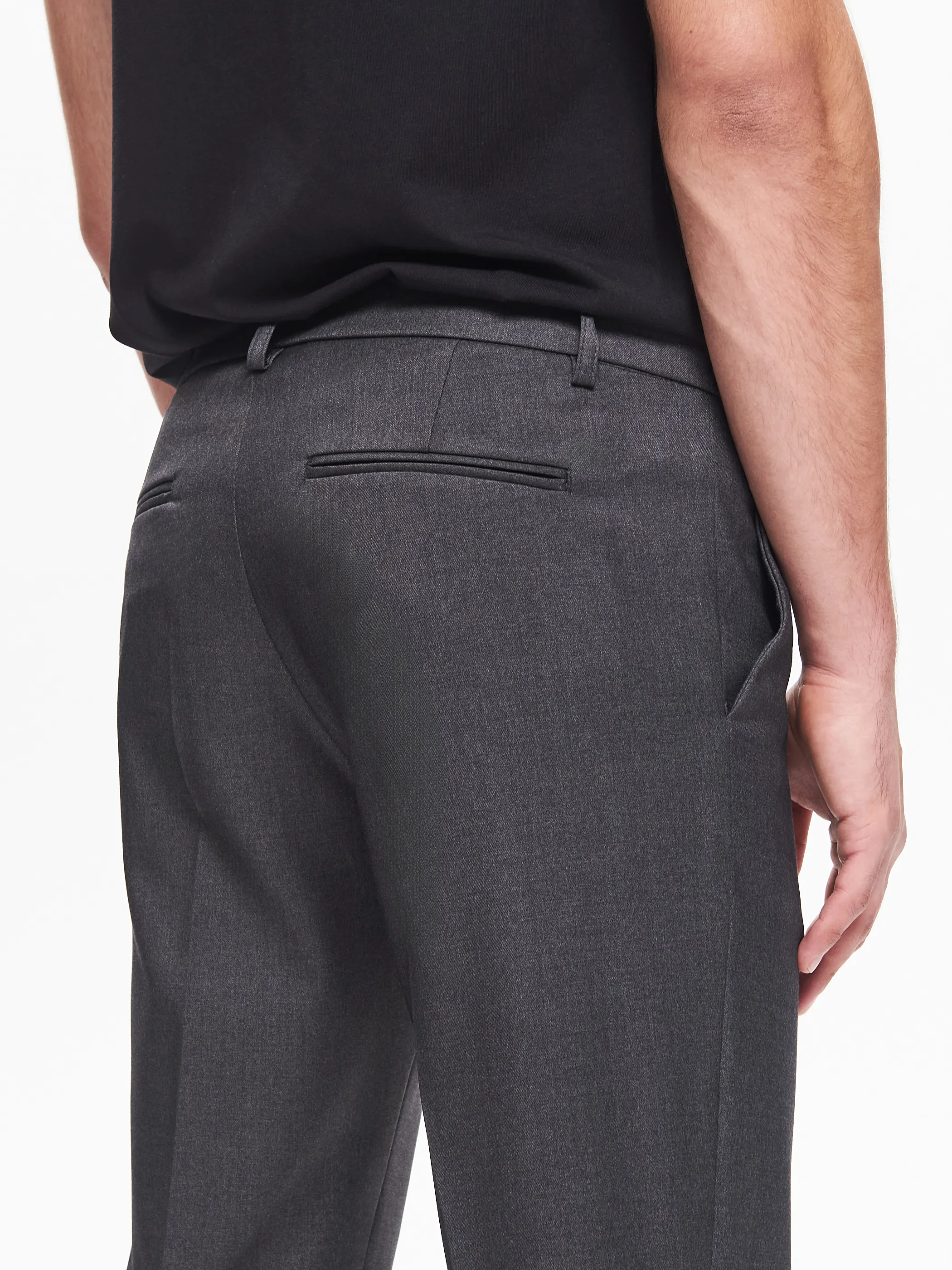      Pantaloni da abito Uomo Poliviscosa Antracite QB24     