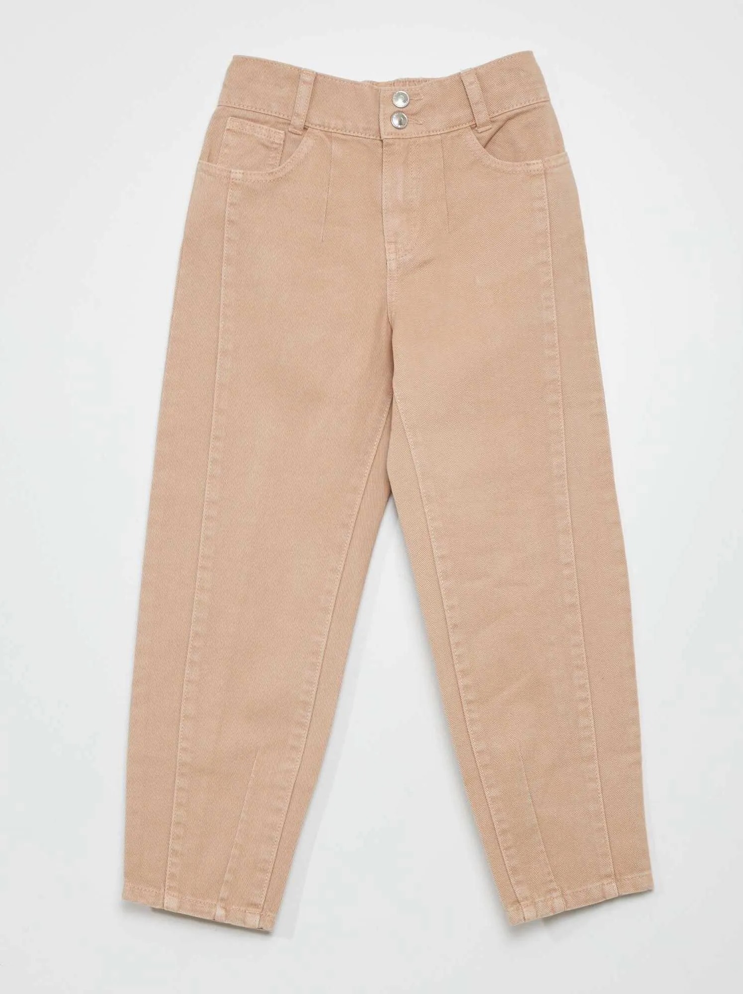 Pantaloni in denim forma a palloncino - BEIGE