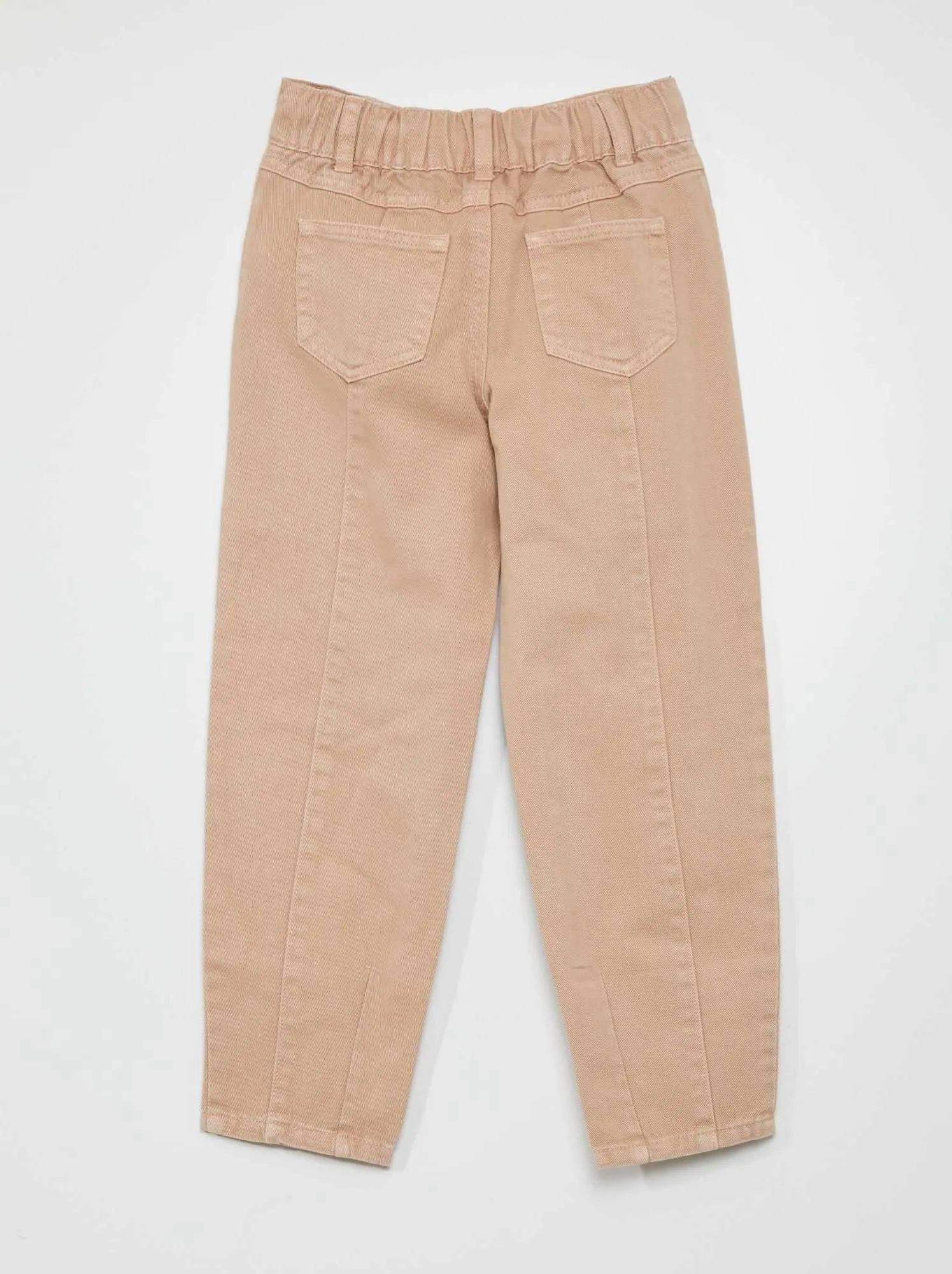 Pantaloni in denim forma a palloncino - BEIGE