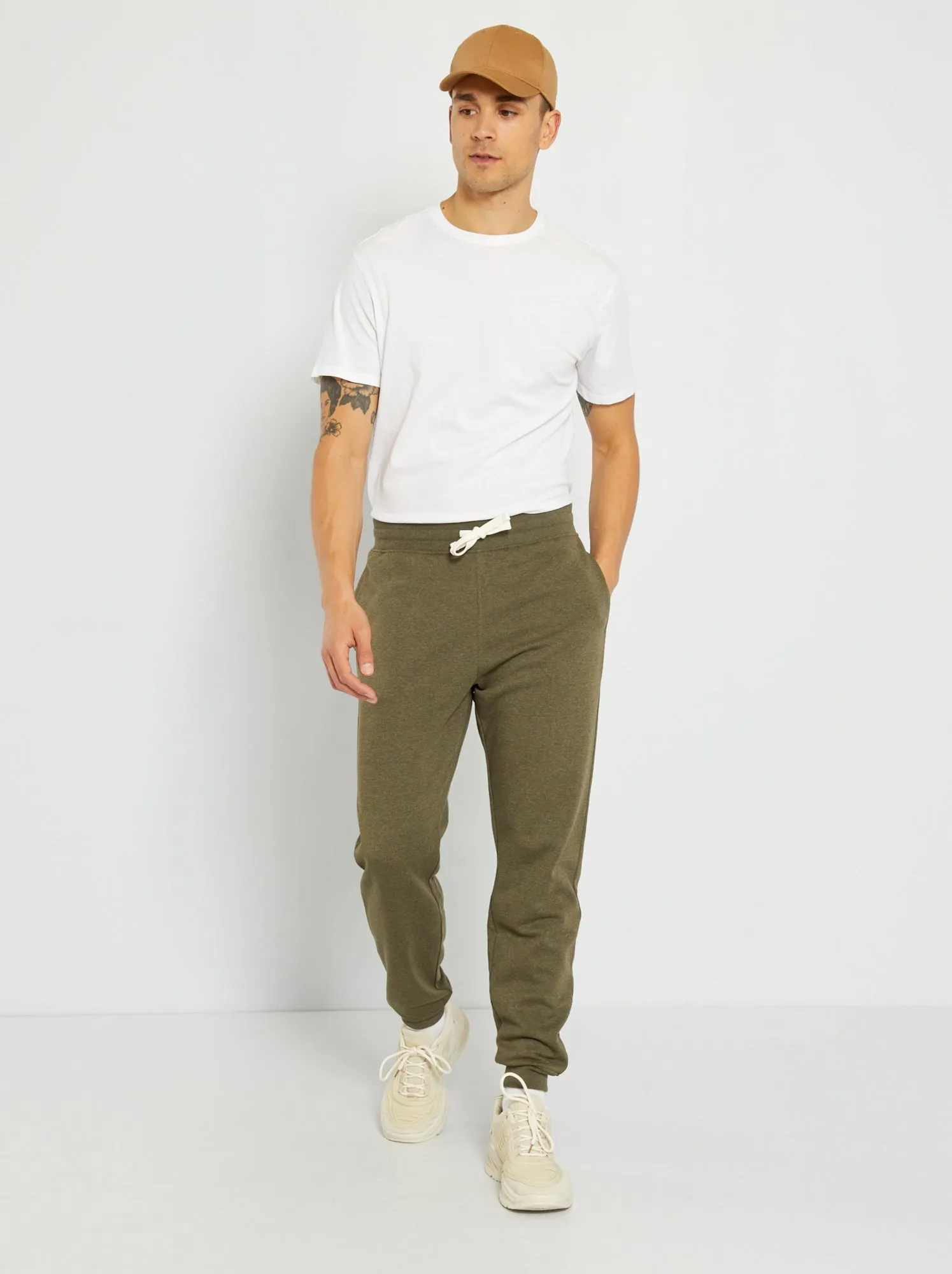 Pantaloni joggers in tessuto felpato - KAKI