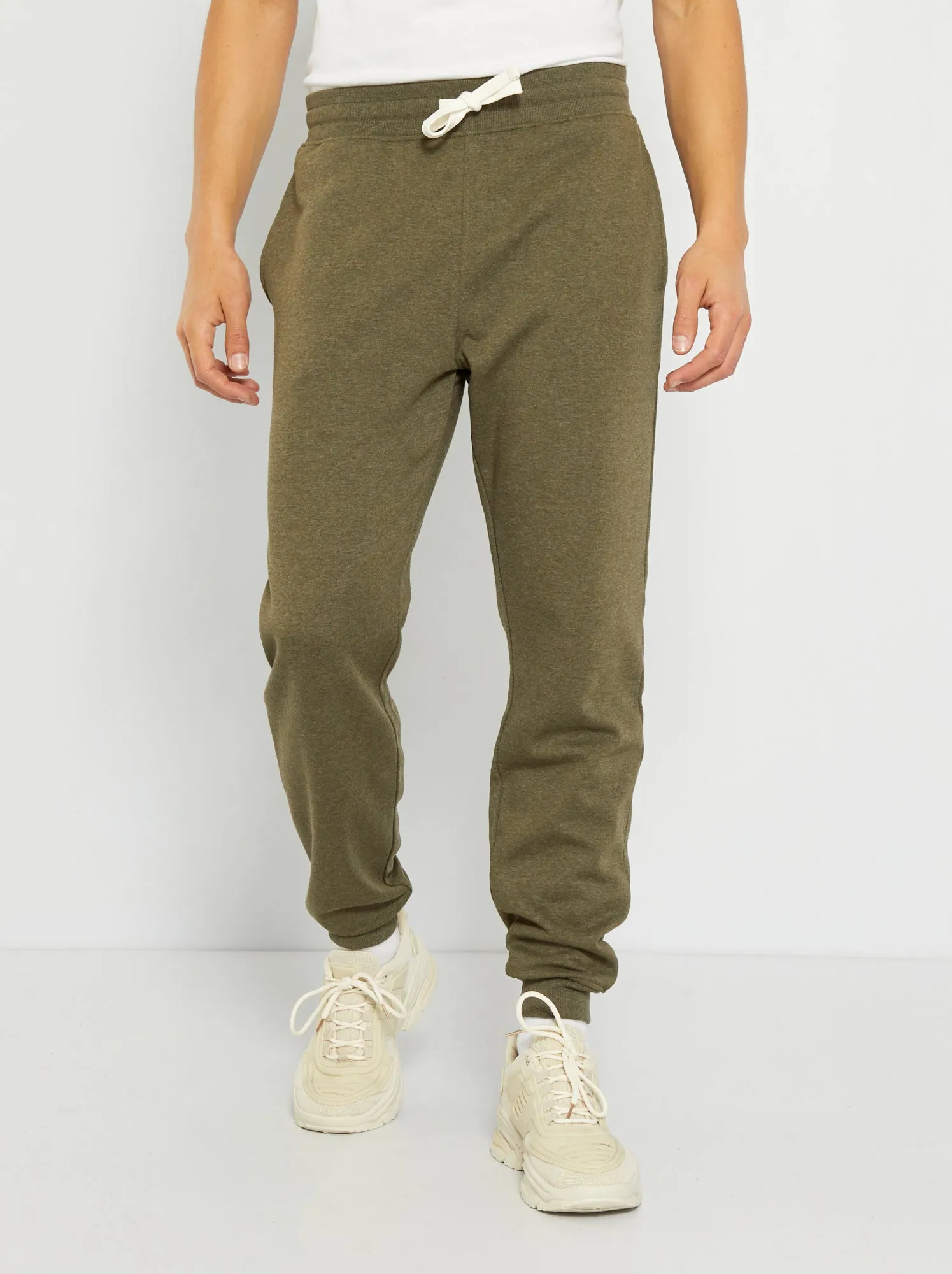 Pantaloni joggers in tessuto felpato - KAKI