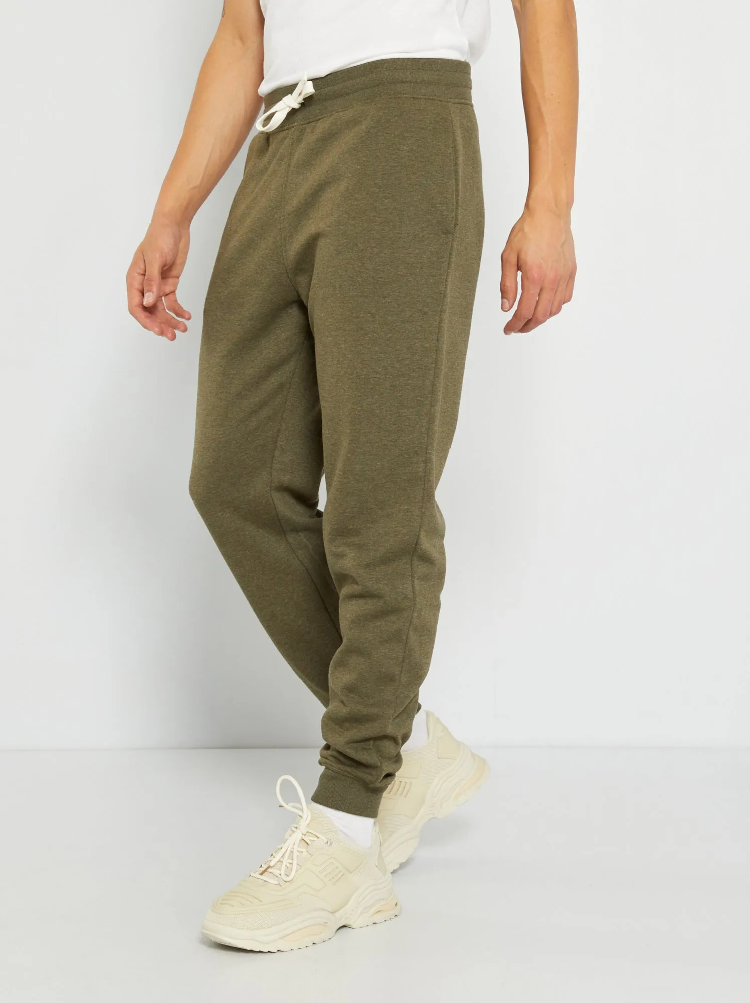 Pantaloni joggers in tessuto felpato - KAKI