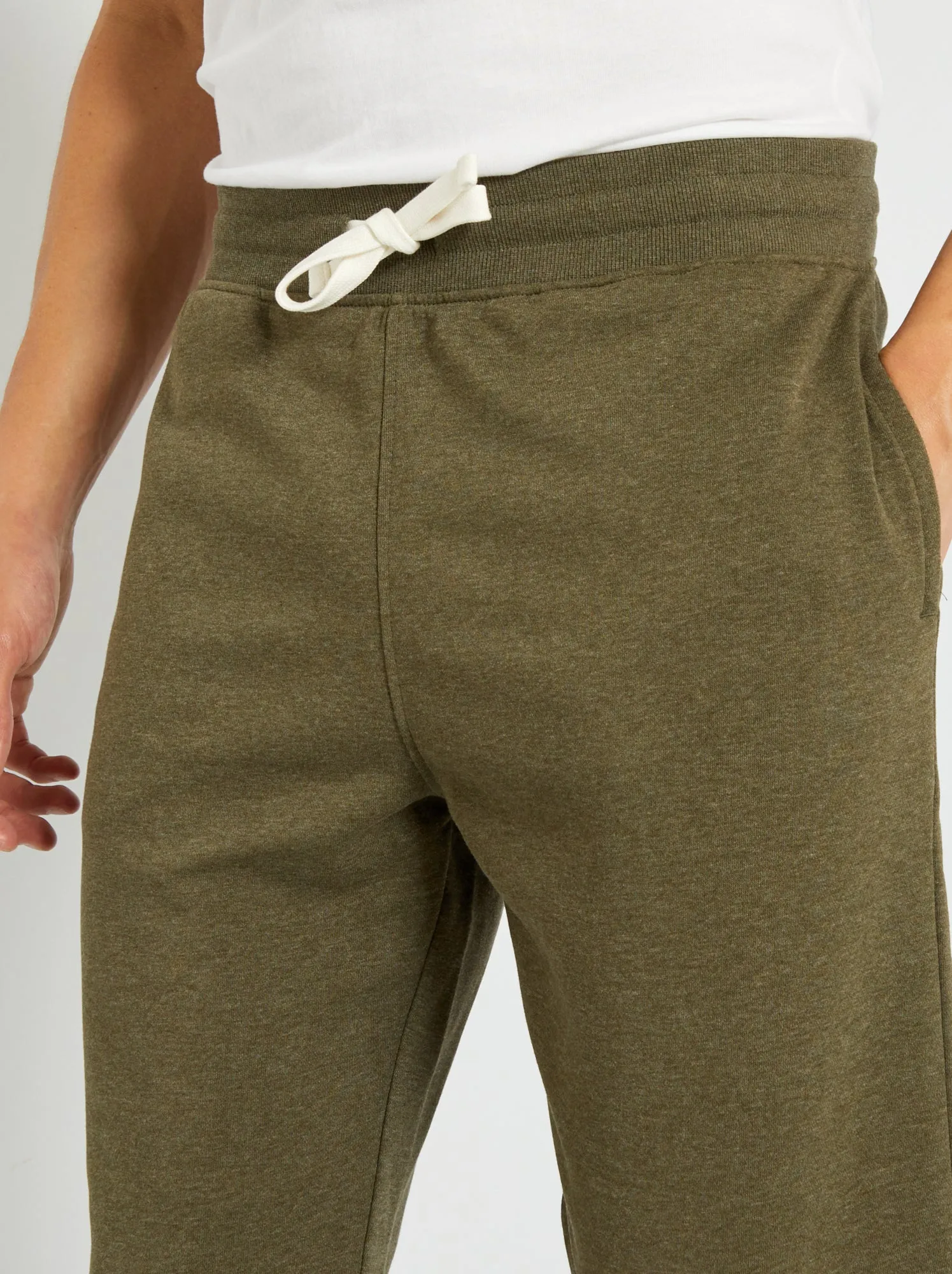 Pantaloni joggers in tessuto felpato - KAKI