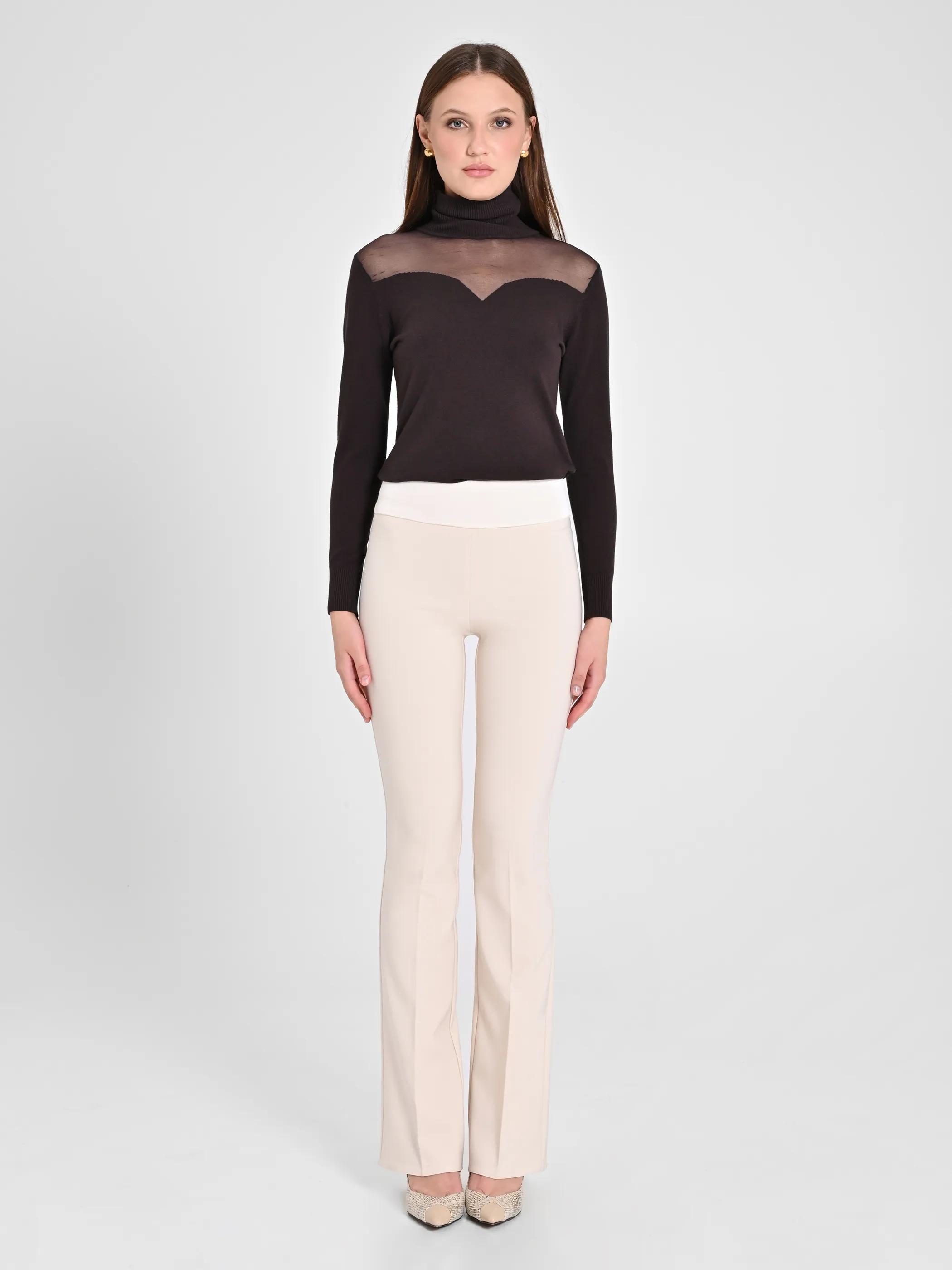      Pantaloni Tuxedo Beige     