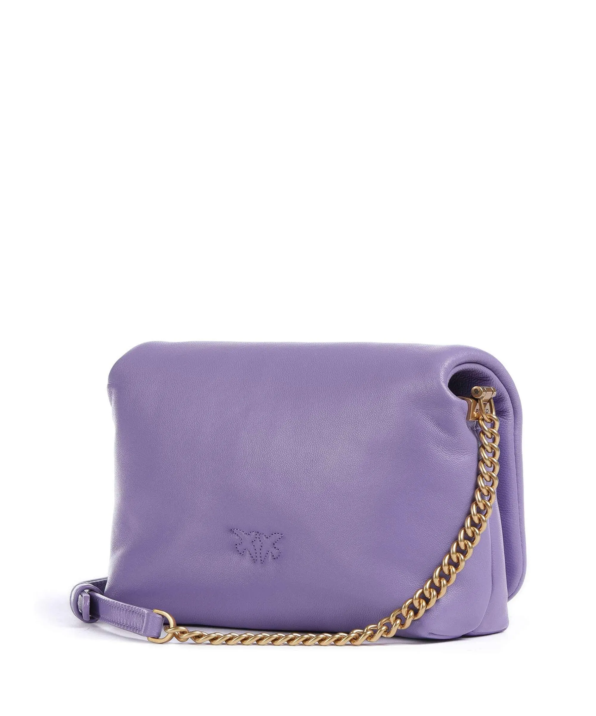  Pinko Love Click Puff Baby Borsa a tracolla pelle di pecora viola  