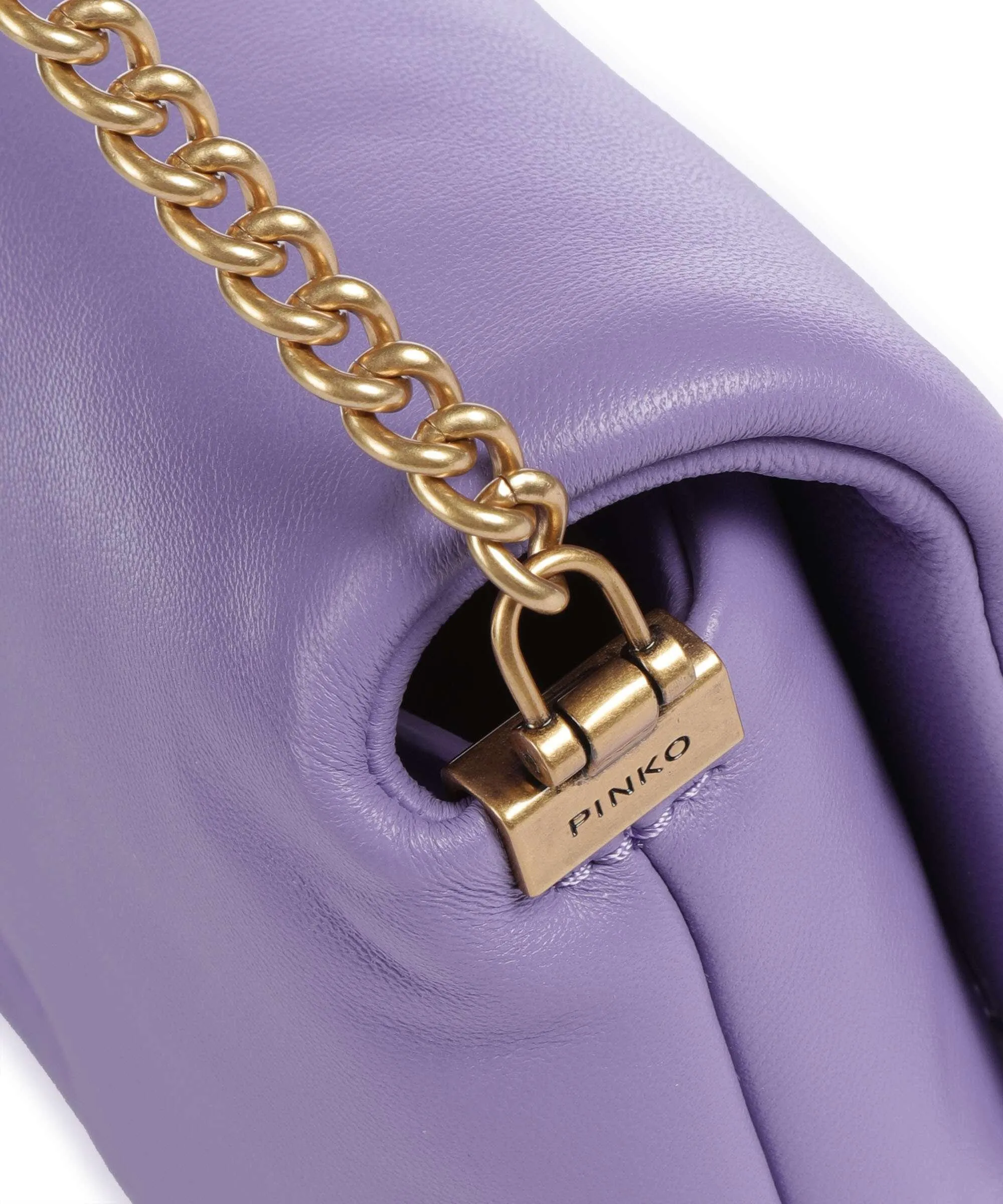  Pinko Love Click Puff Baby Borsa a tracolla pelle di pecora viola  