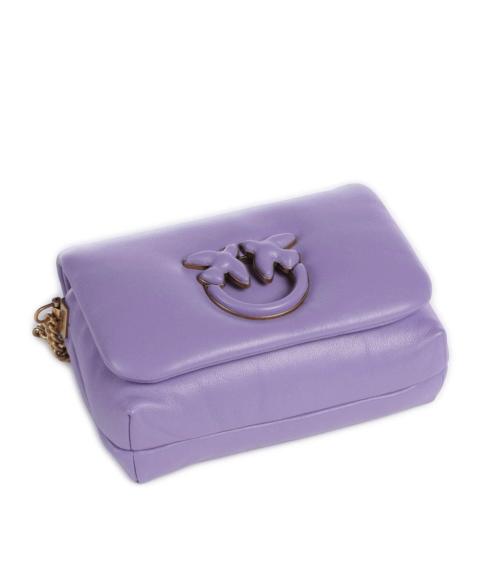  Pinko Love Click Puff Baby Borsa a tracolla pelle di pecora viola  