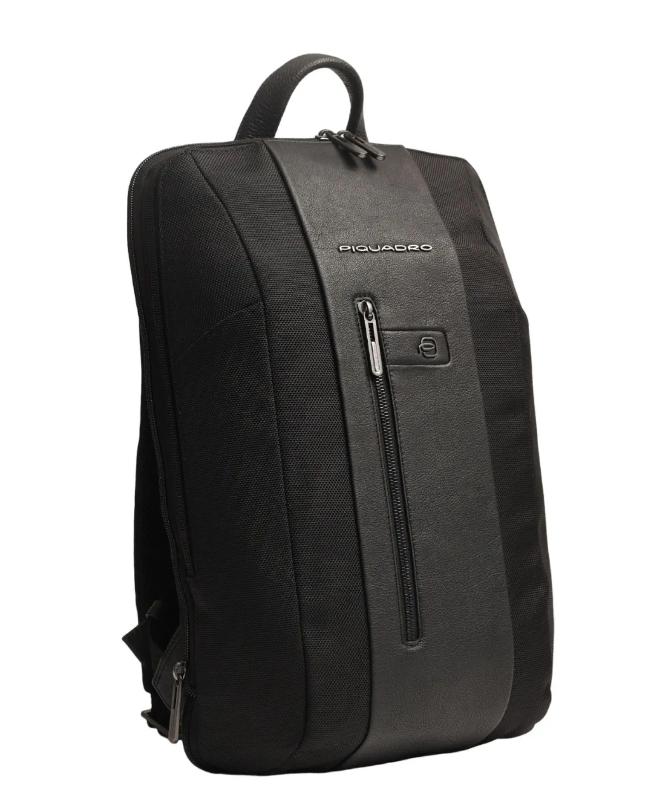 Piquadro - Zaino slim in tessuto e pelle espandibile porta pc 15.6'' | Studioarch.com