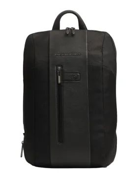 Piquadro - Zaino slim in tessuto e pelle espandibile porta pc 15.6'' | Studioarch.com